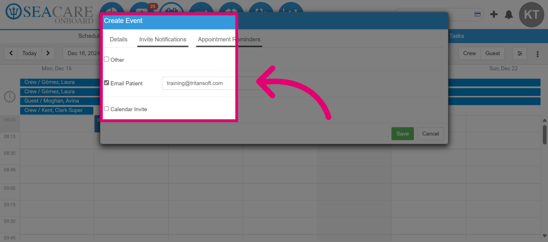 Once you click an option, confirm the email
