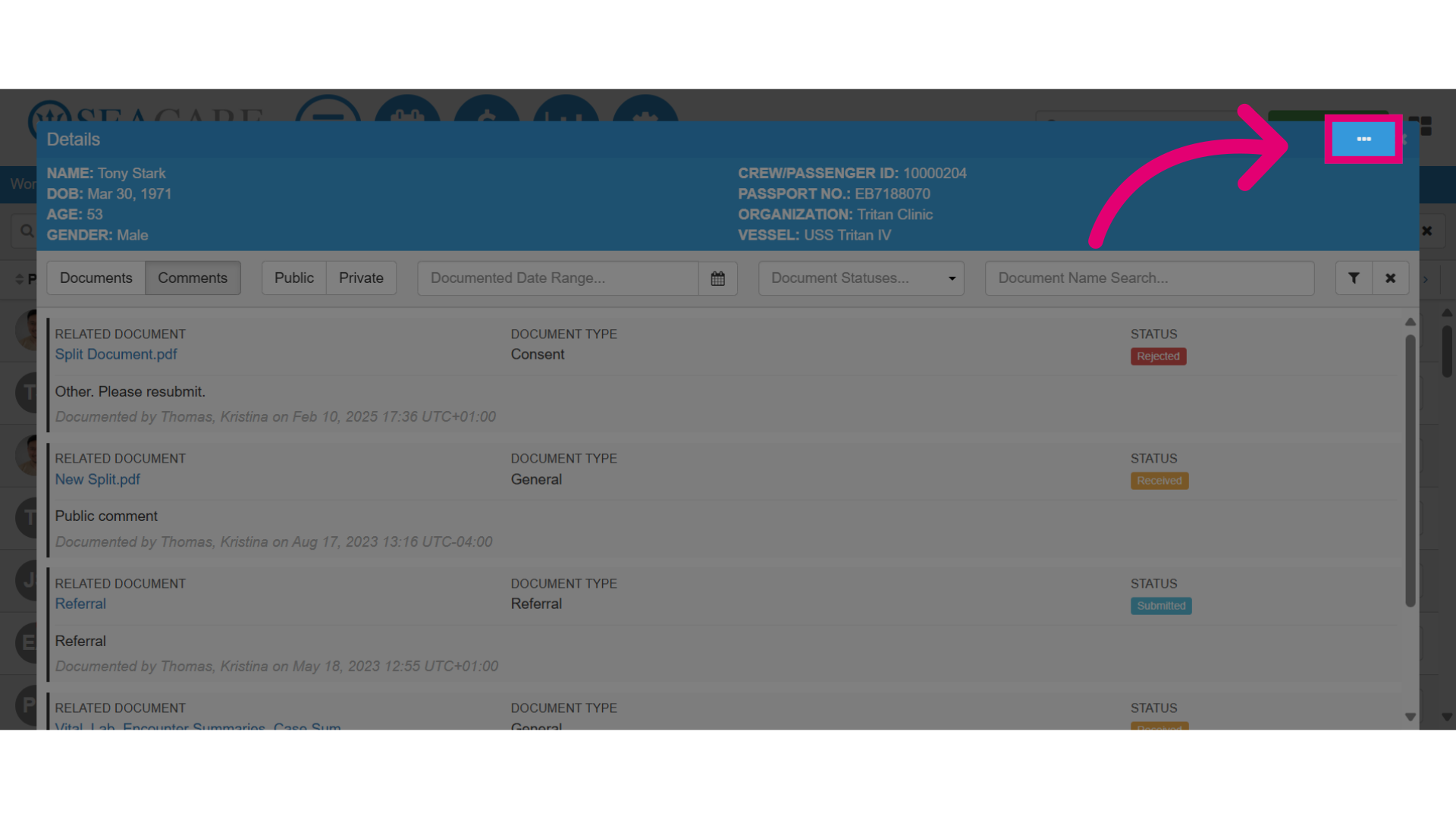 Select the 'More Options' button to reply