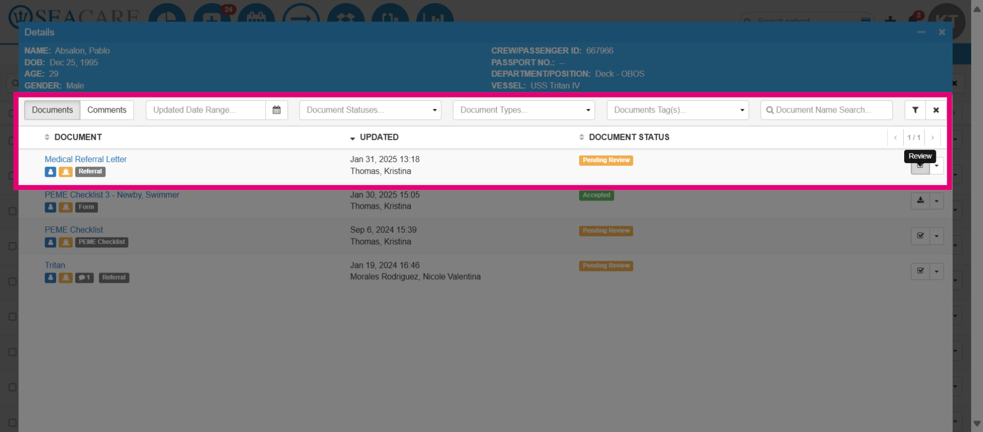 View Document Status