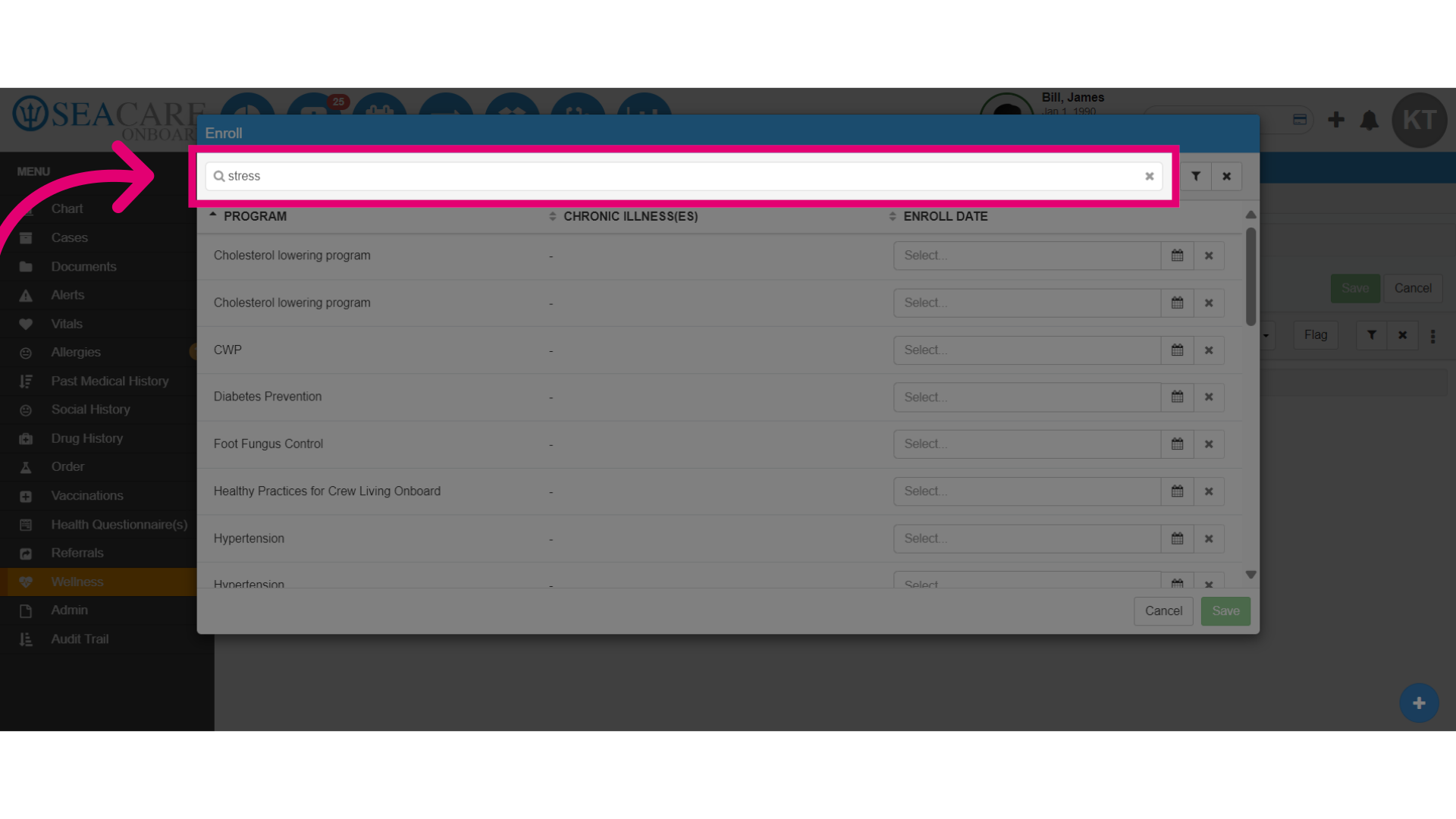 Search for a program