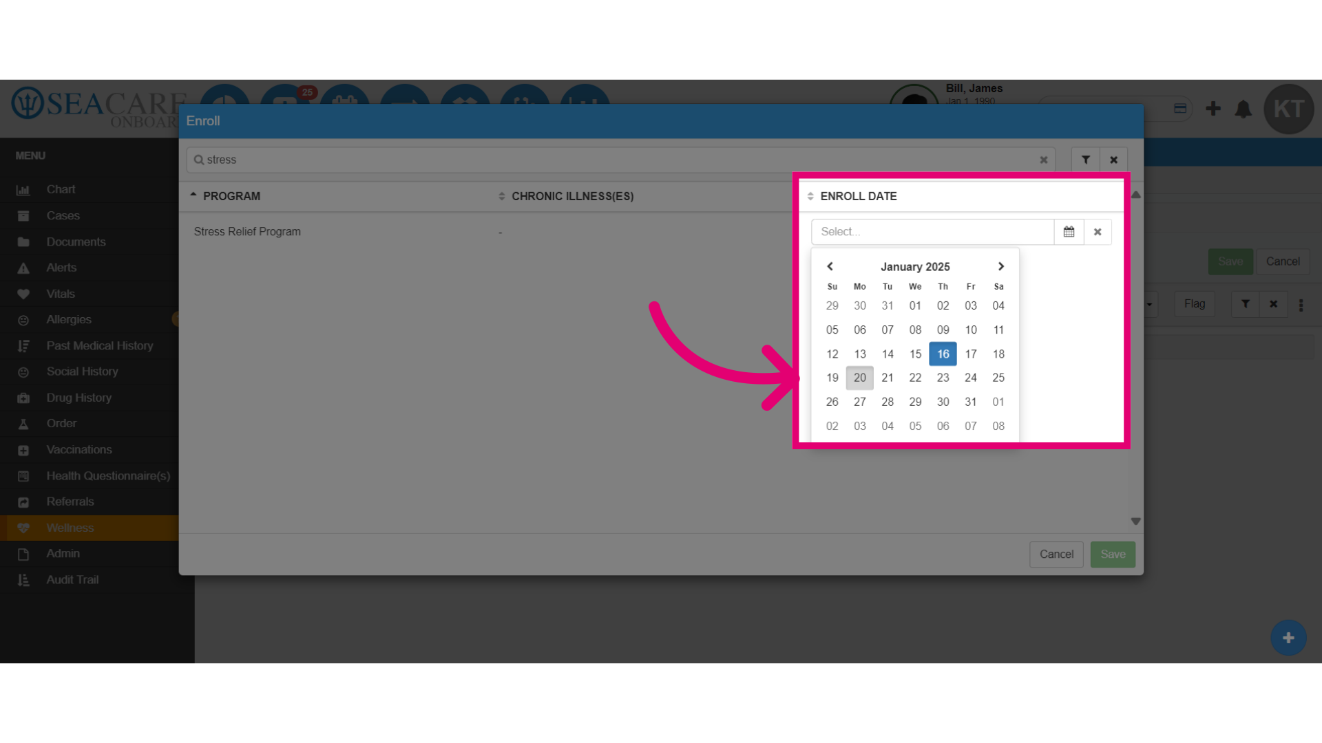 Set the date using the datepicker
