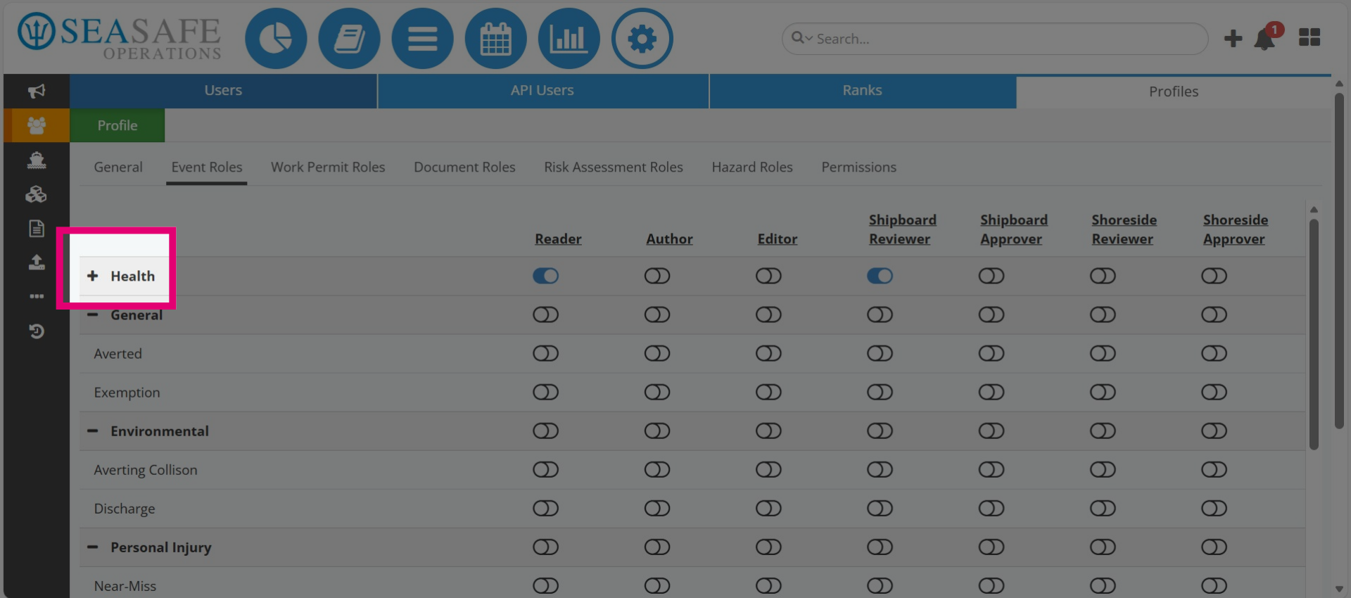 Click on Category and select Role