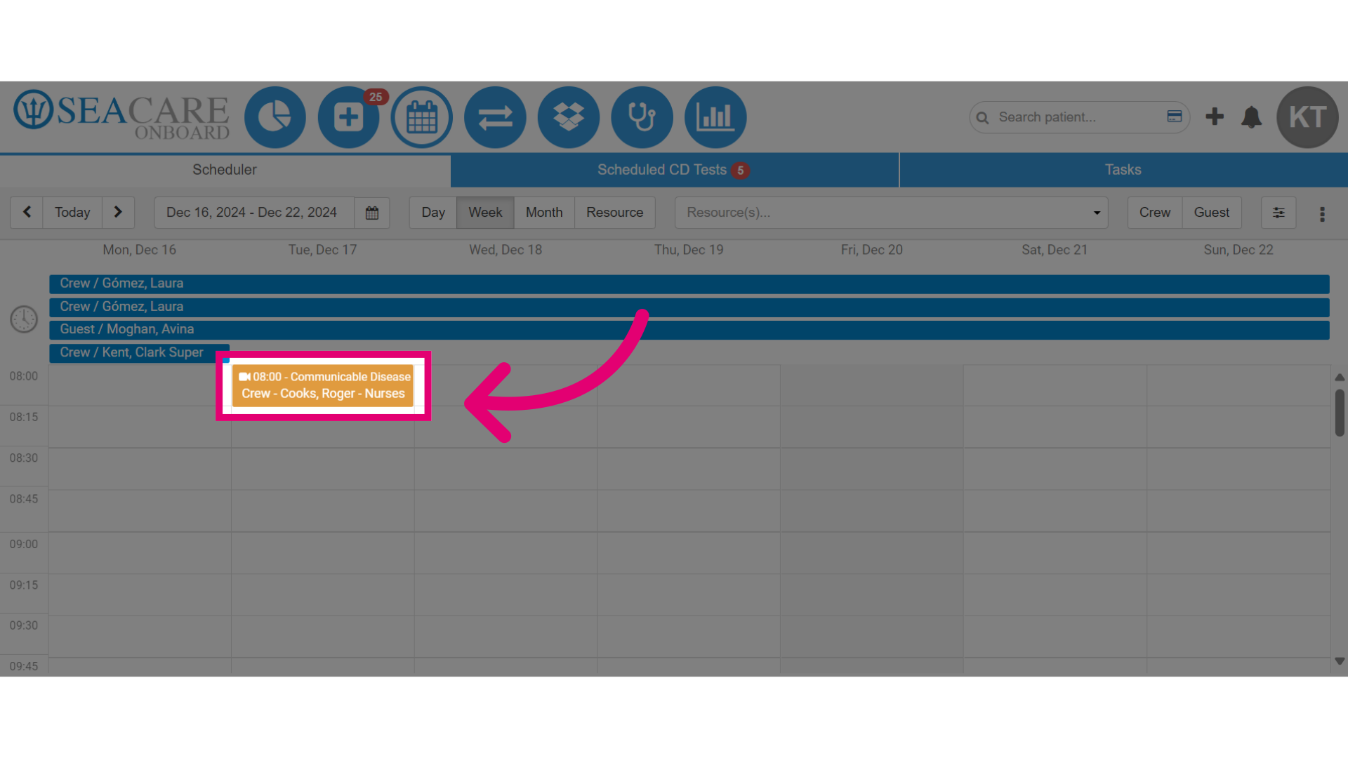 Find the appointment on the calendar