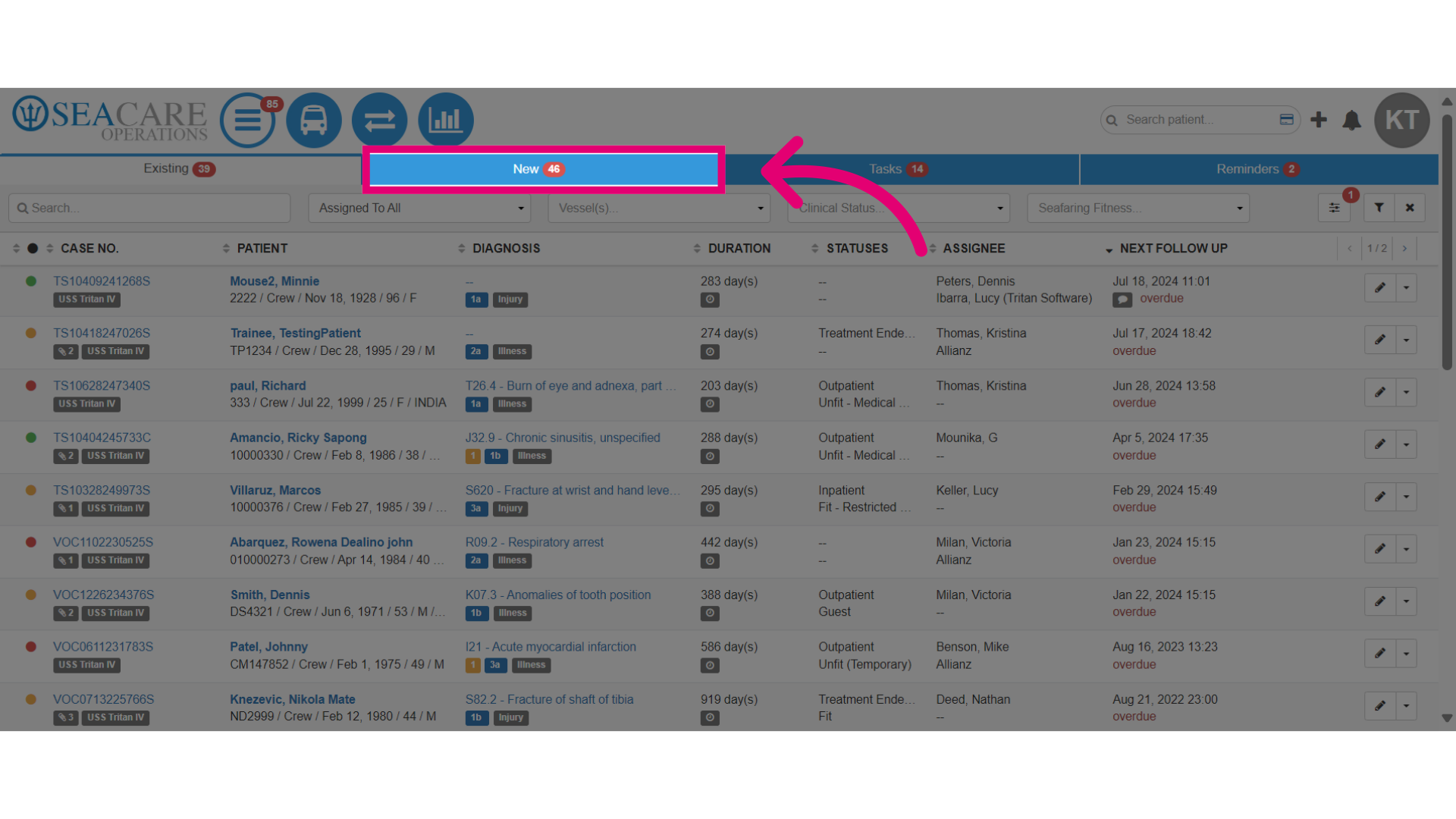 Go to the 'New' tab