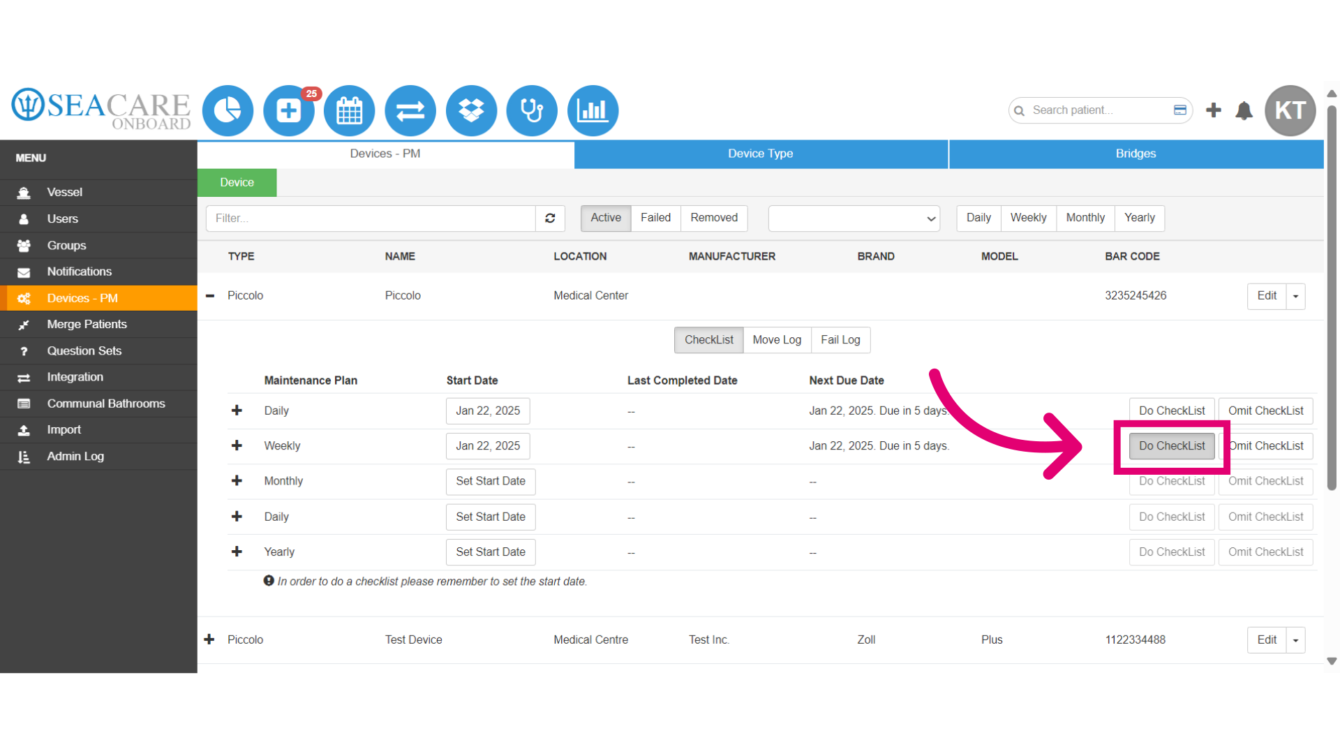 Select 'Do CheckList'