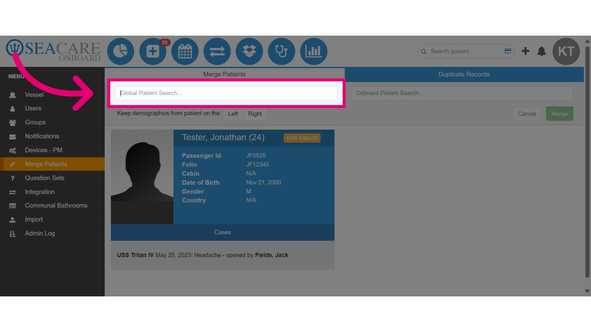 Search for the 'Global Patient'