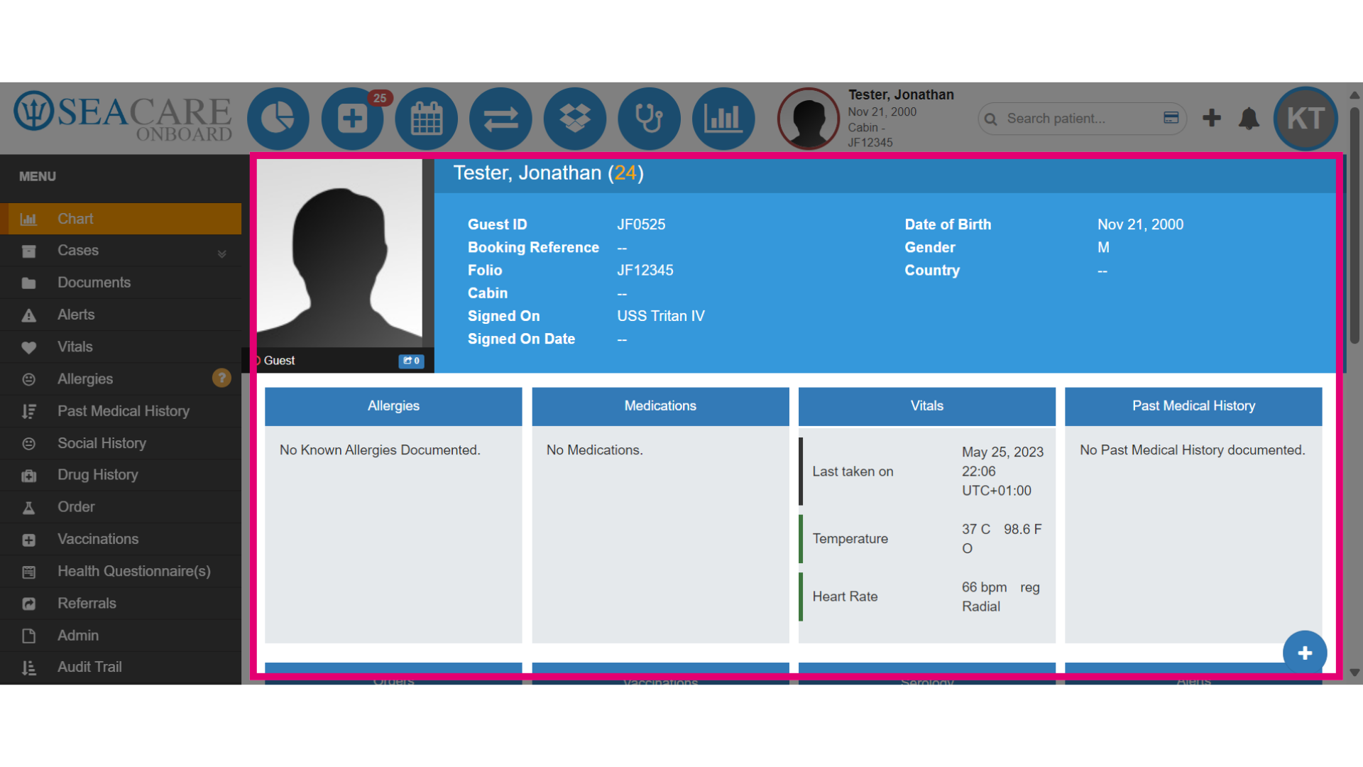 View the merged patient chart