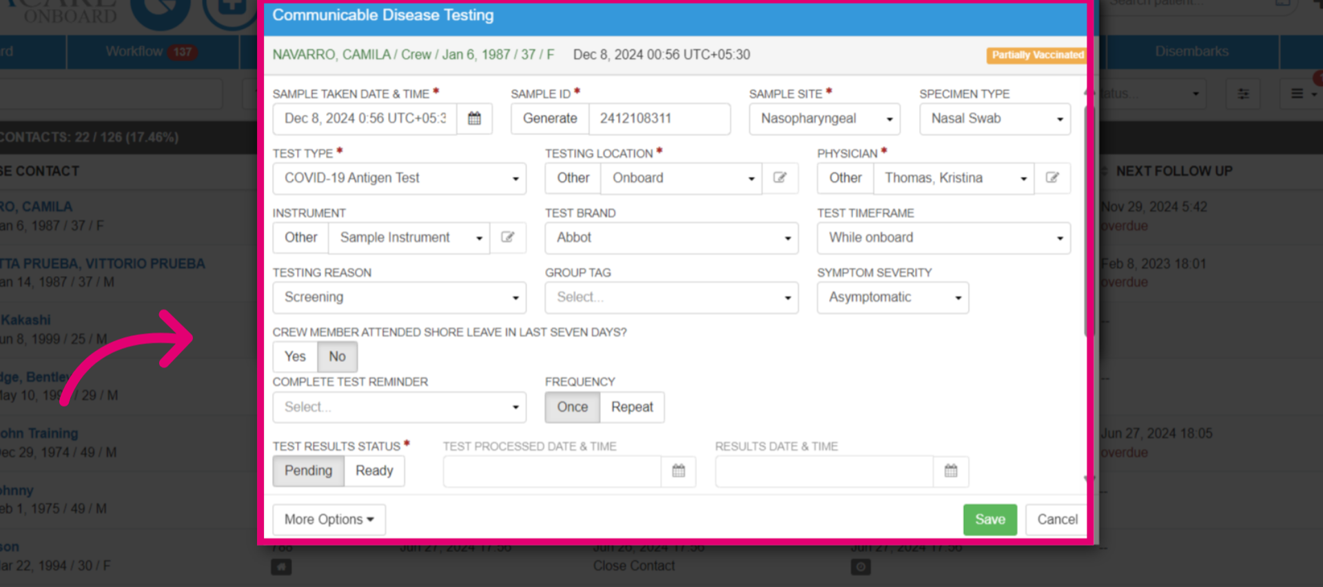 Add new test details