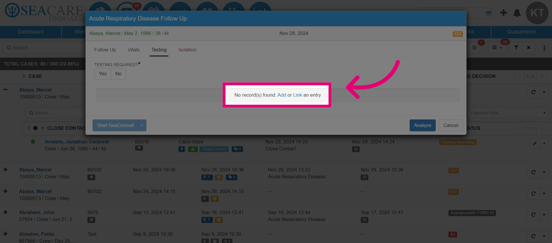 Choose 'Add' or 'Link'