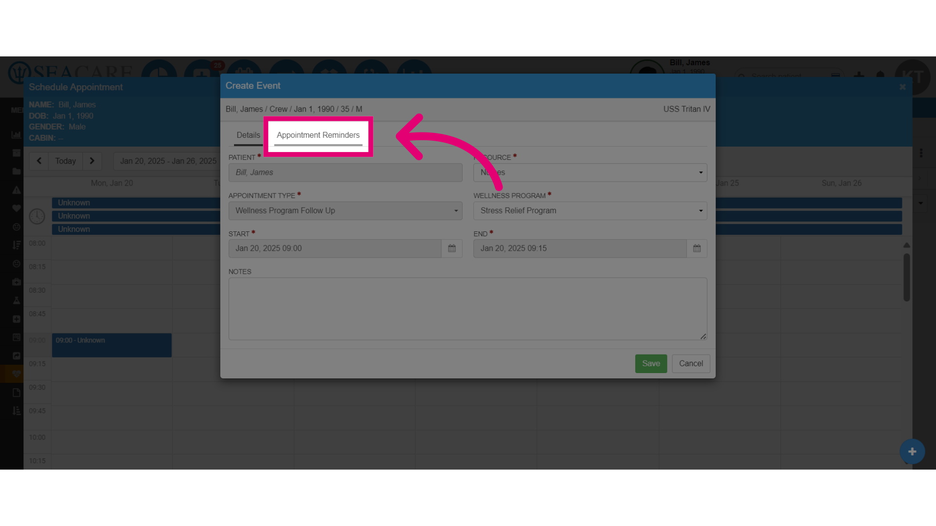 Set up 'Appointment Reminders'