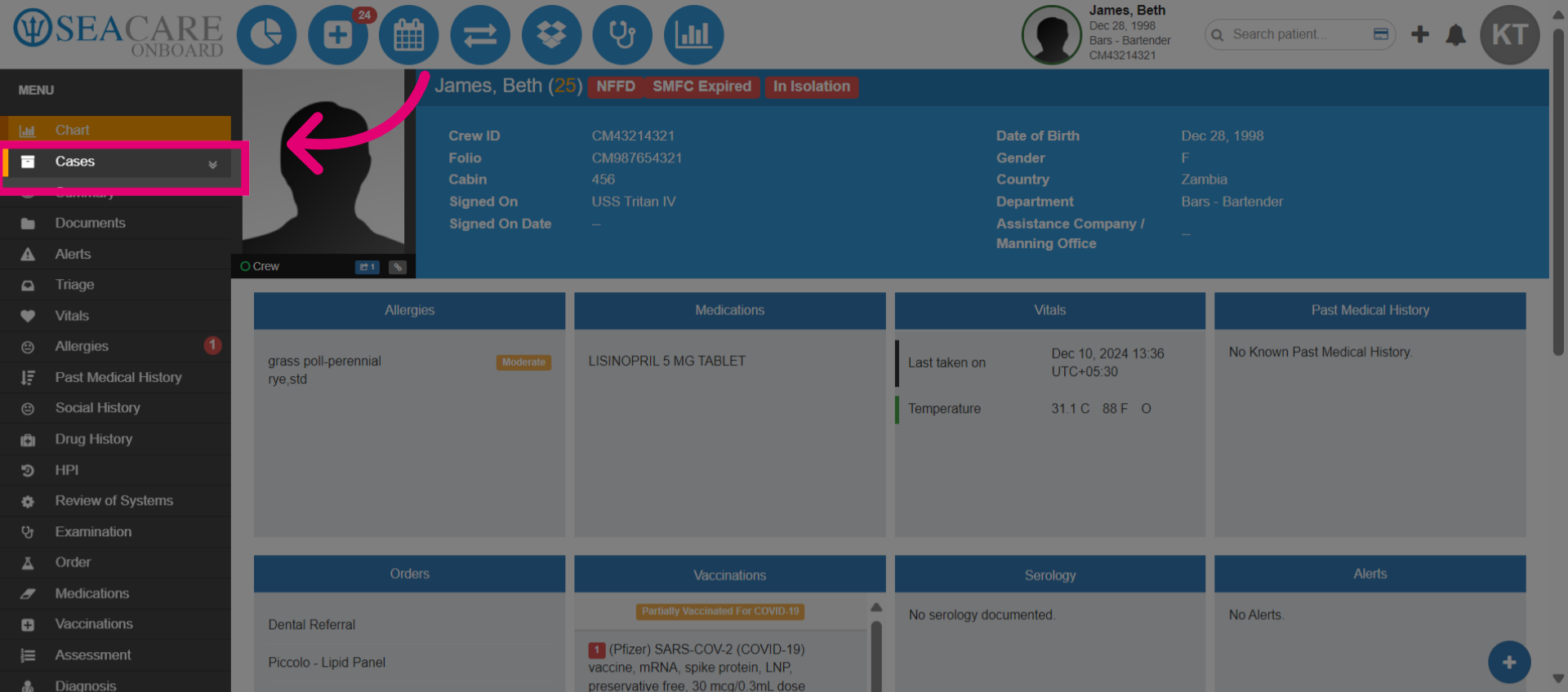 Select 'Cases'