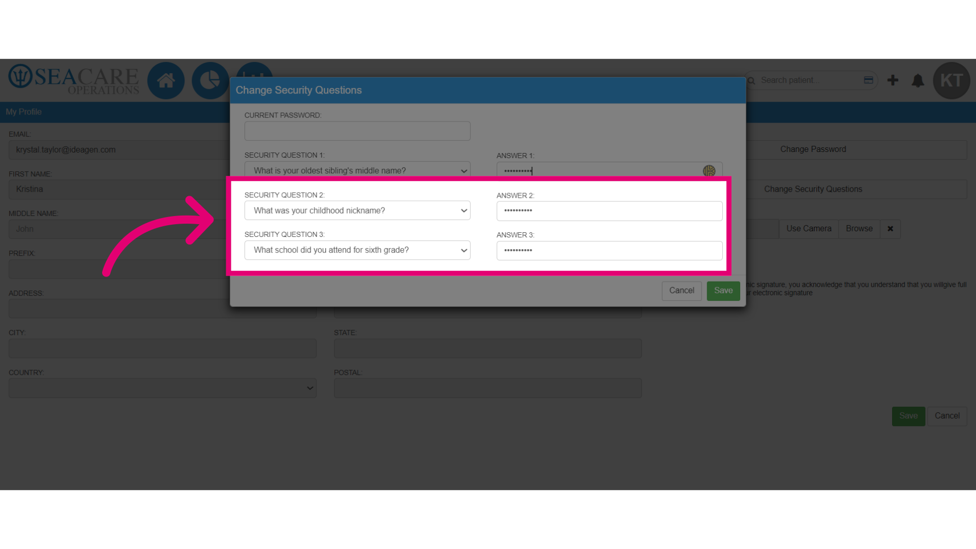 Add more security questions