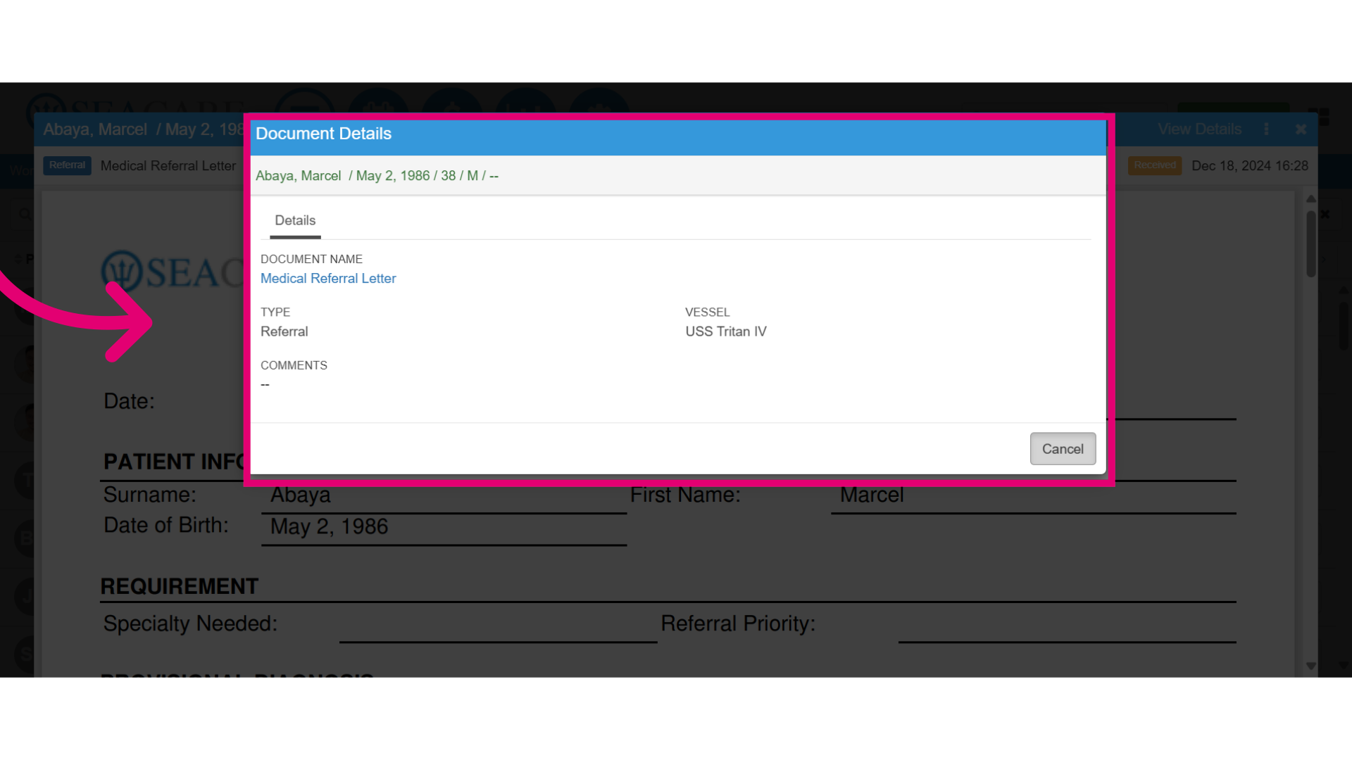 View the document details