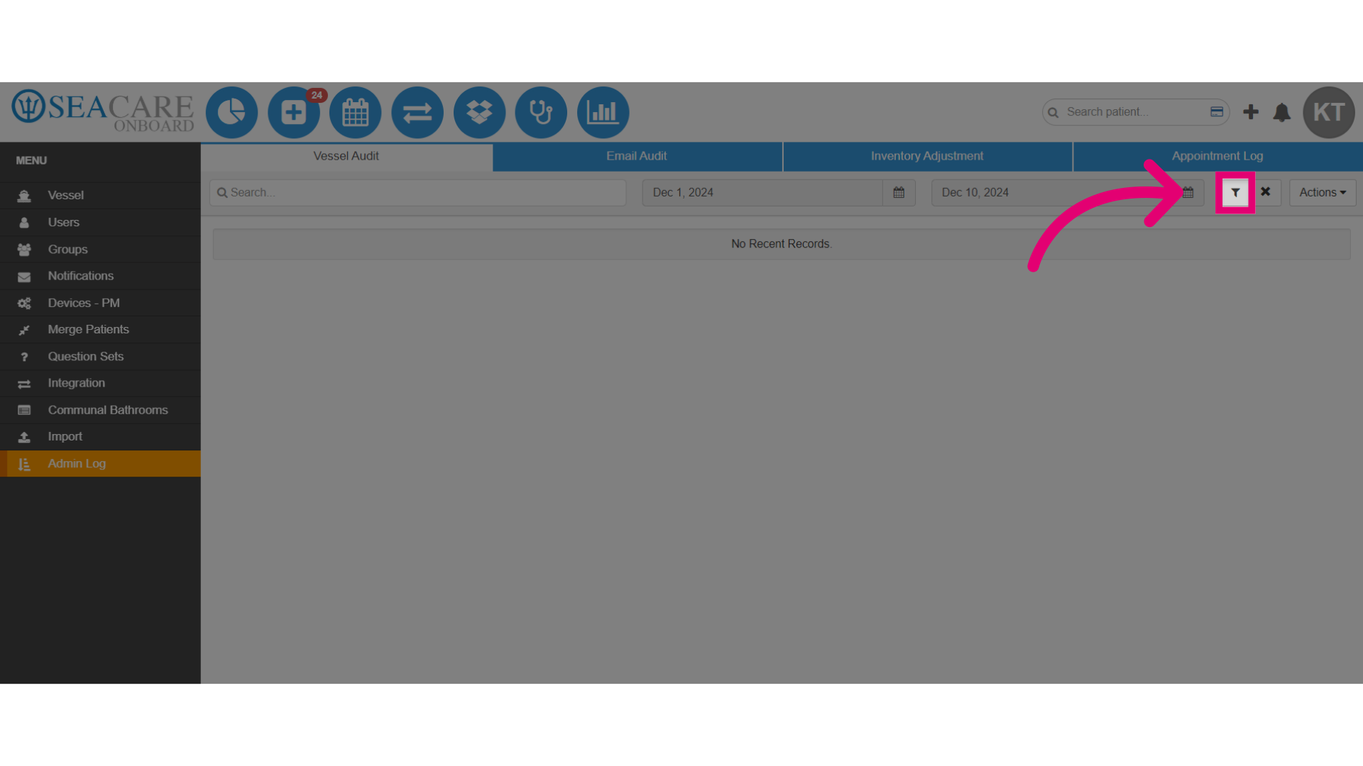 Select the enter button