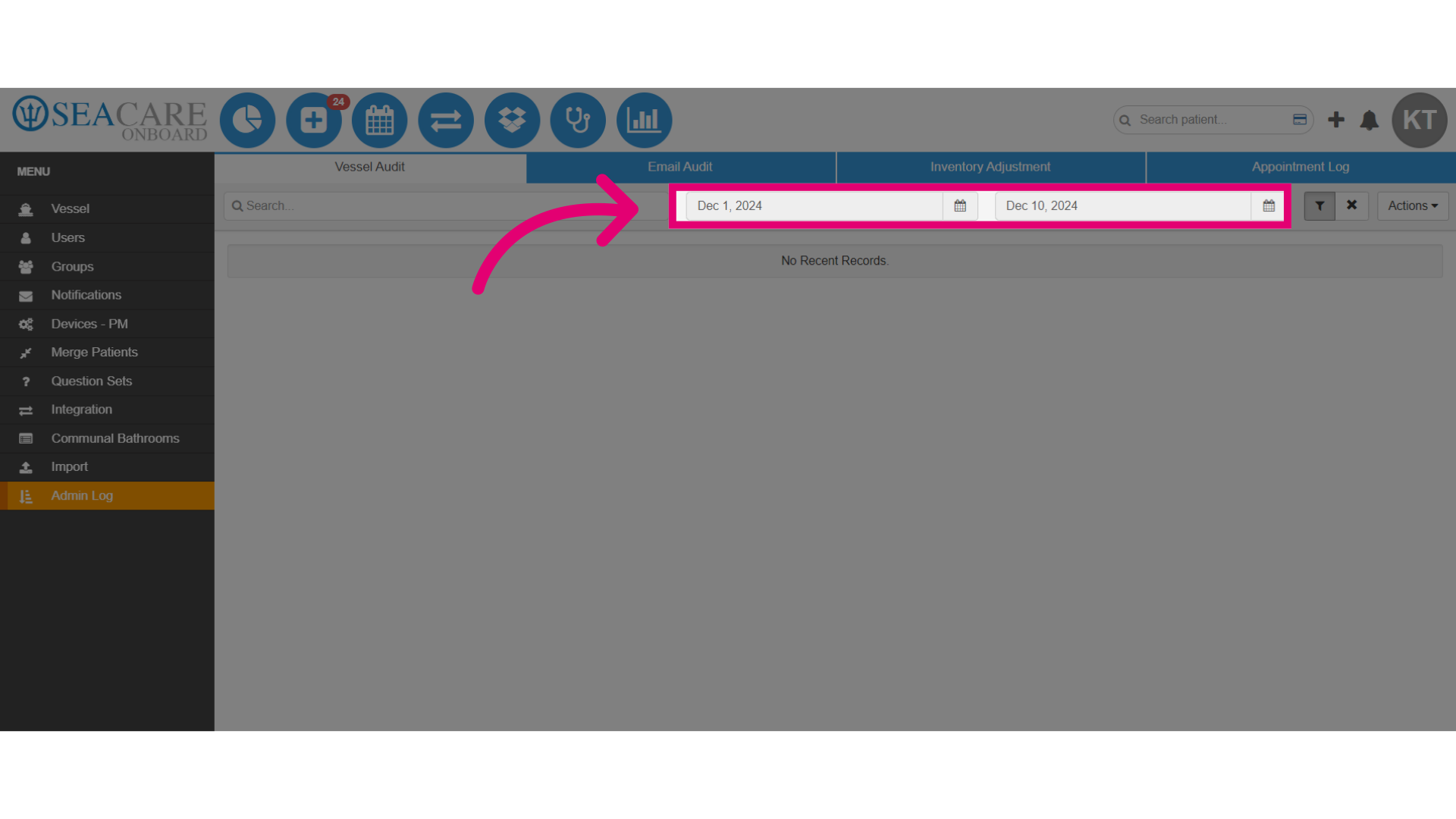 Search a specific date range