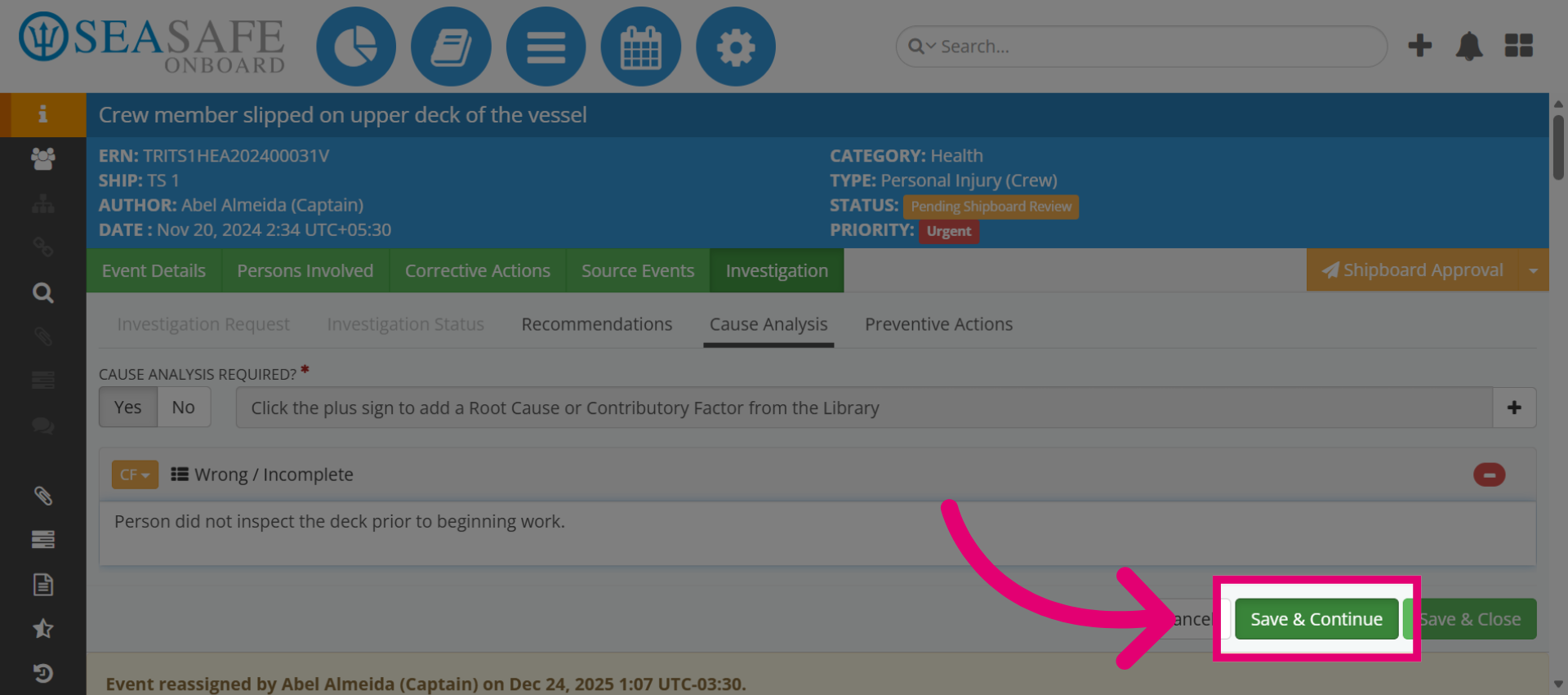 Save and Continue Workflow