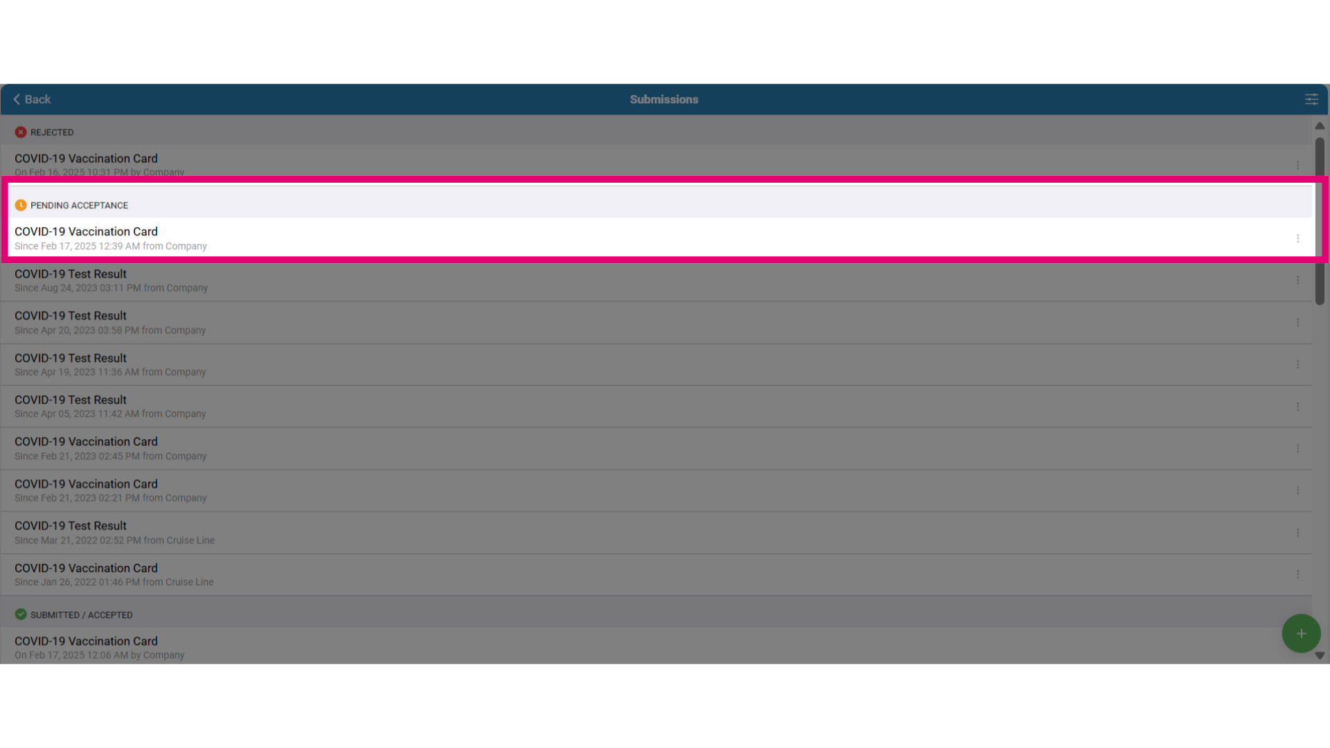 Track the submission status