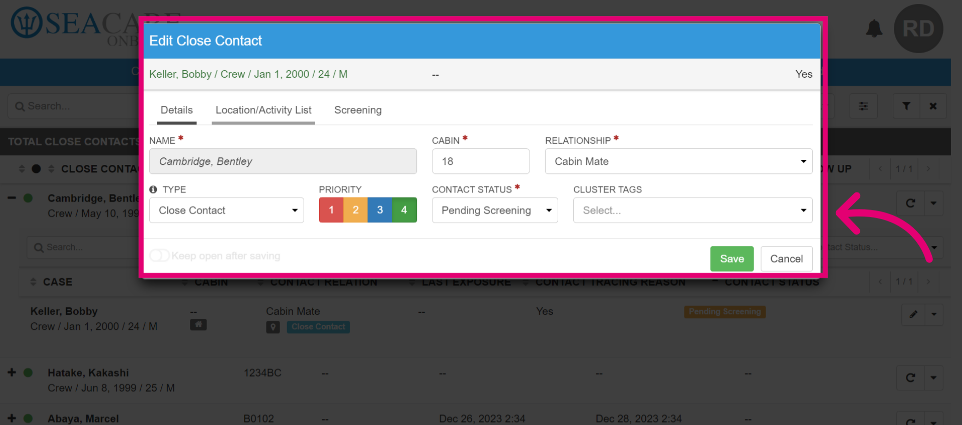 Update details in the 'Details' tab