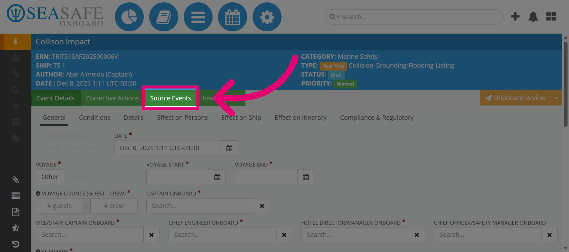 Navigate to Source Events