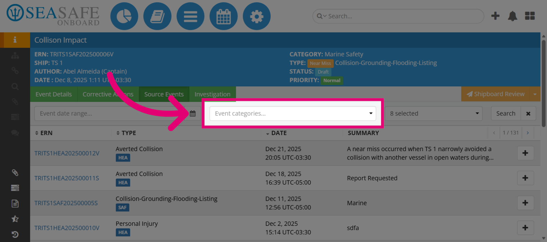Access Event Categories