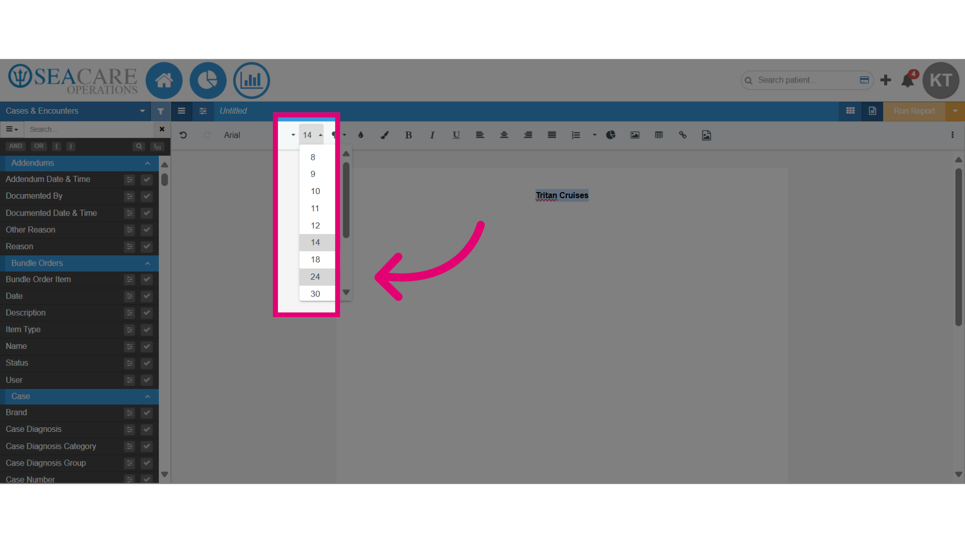 Adjust text font size