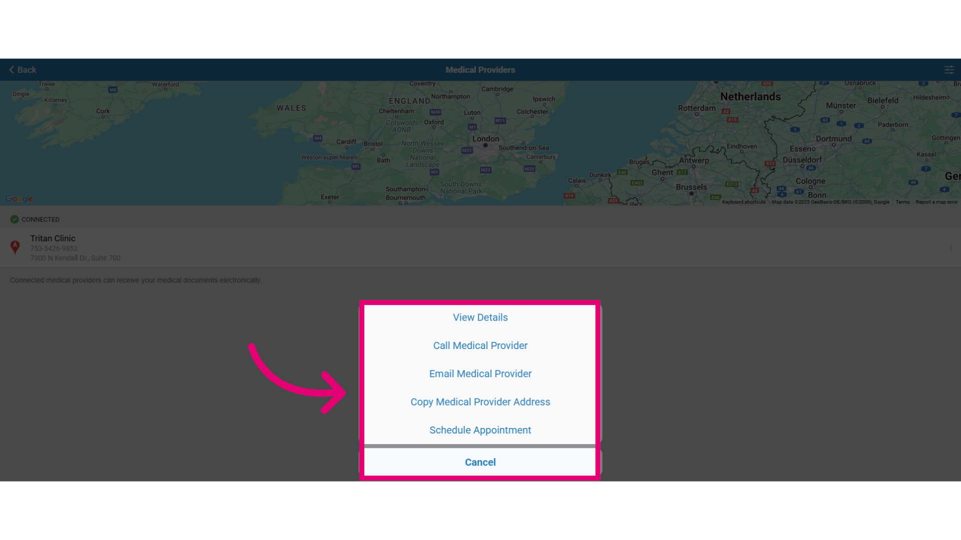 View the medical provider details