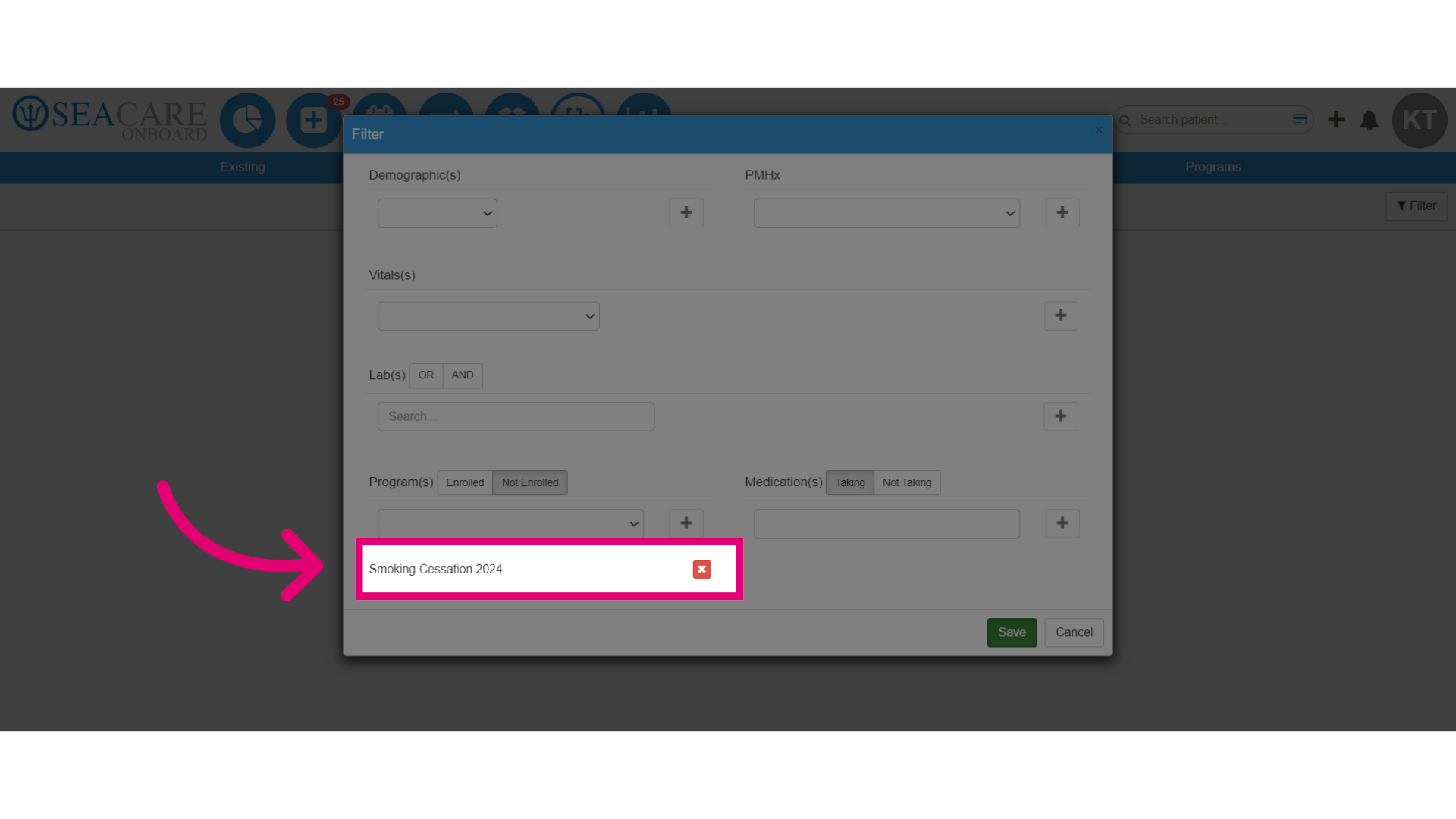 Ensure the program has been added