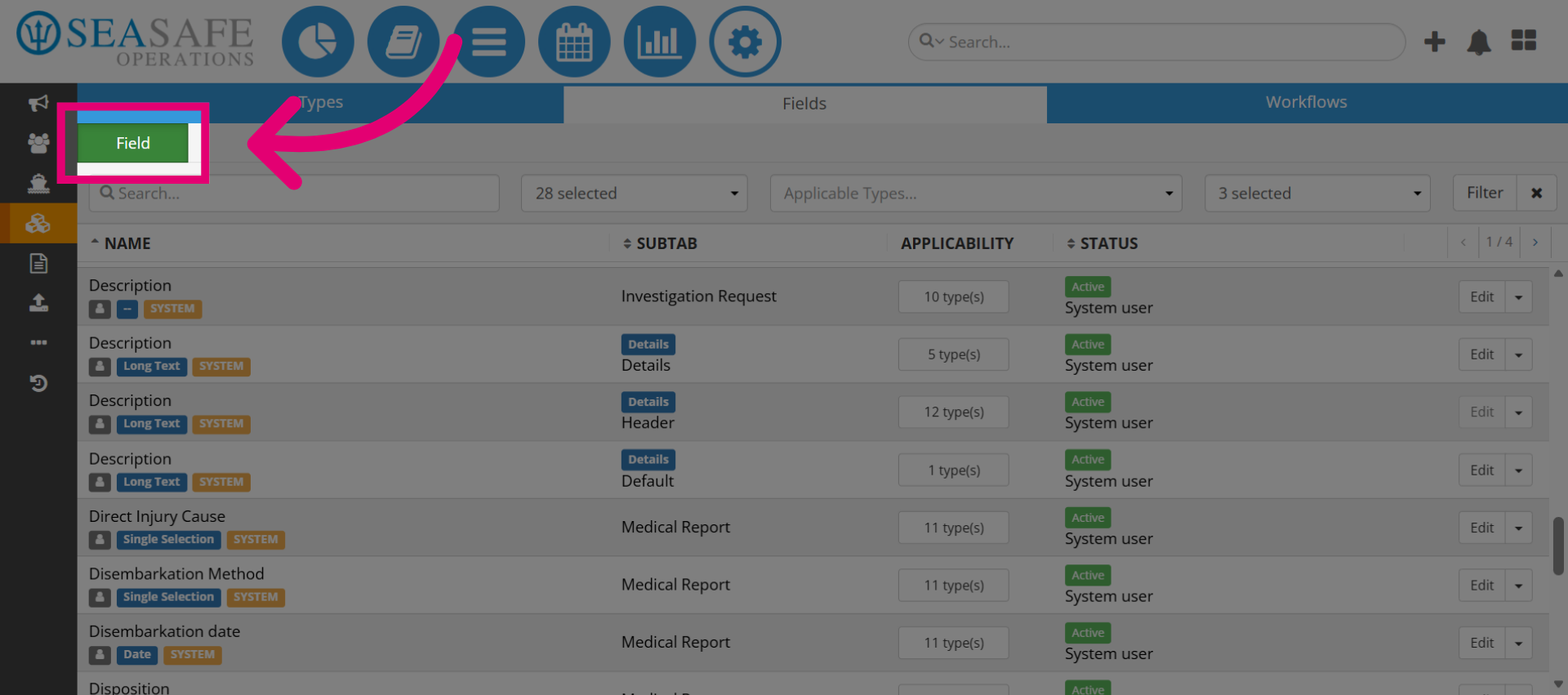 Click Field Tab