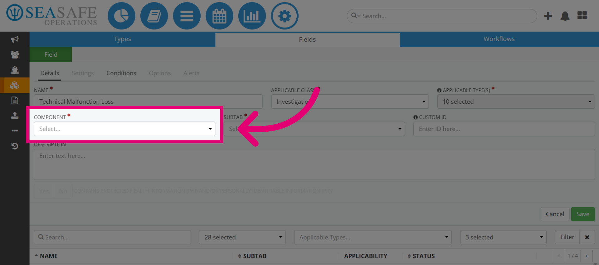 Open Selection Options