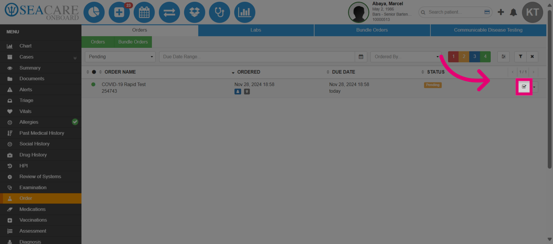 Go to pending order and click 'Complete'