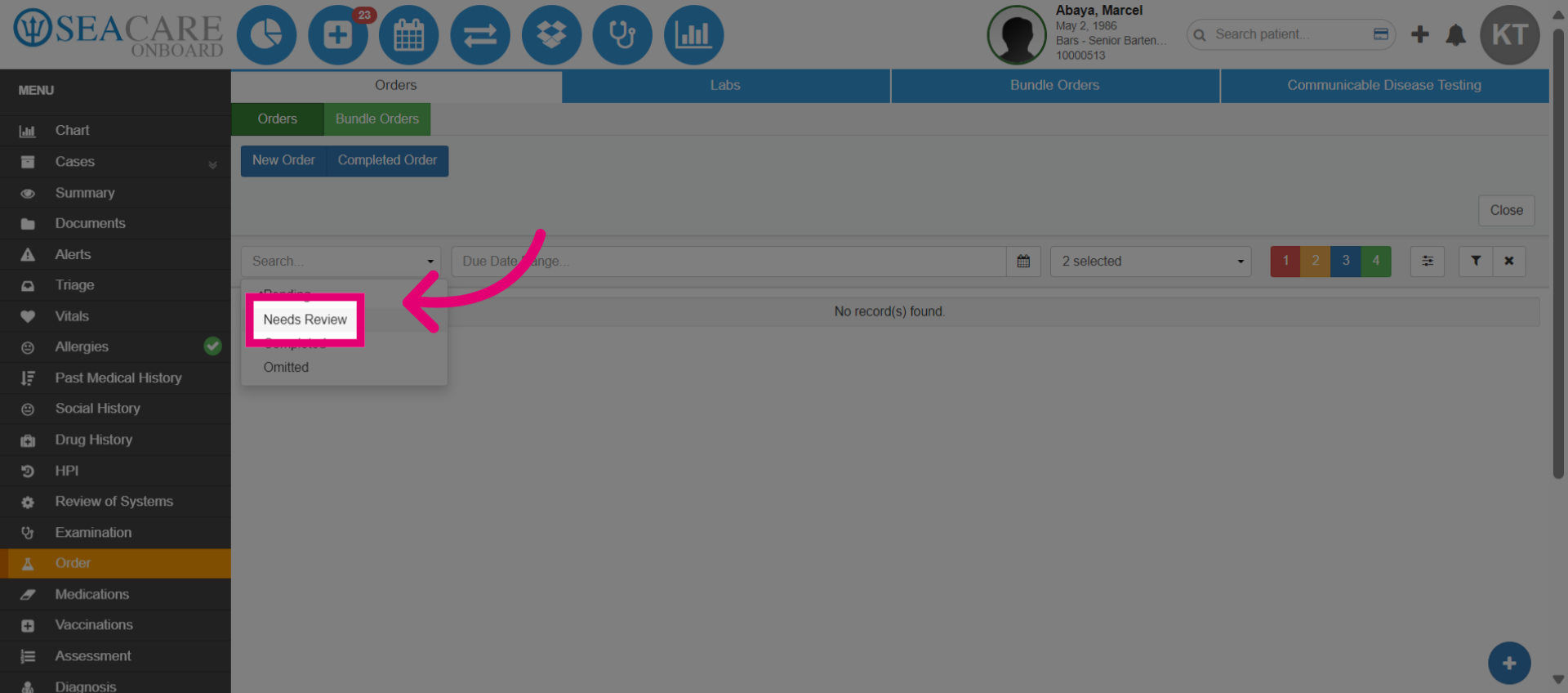 Click 'Needs Review'