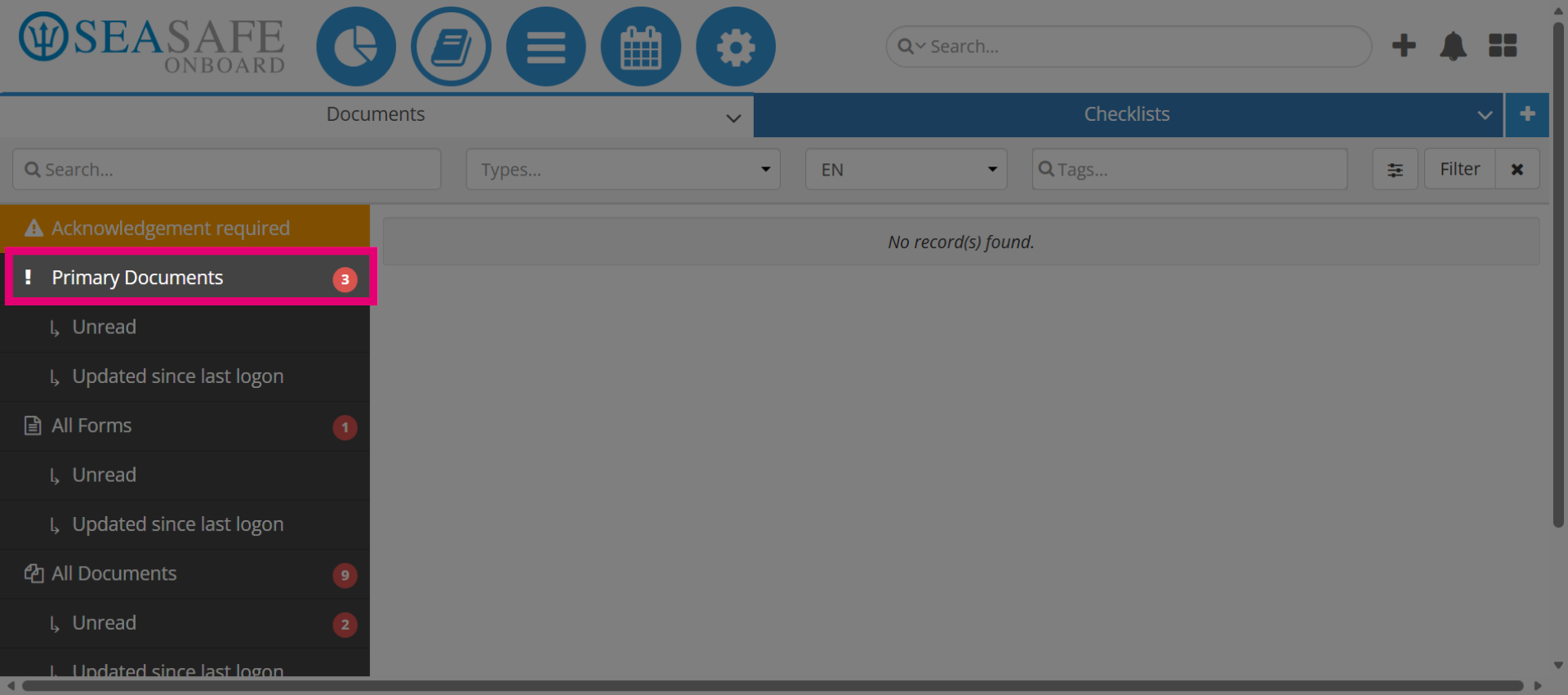 Select 'Primary Documents'