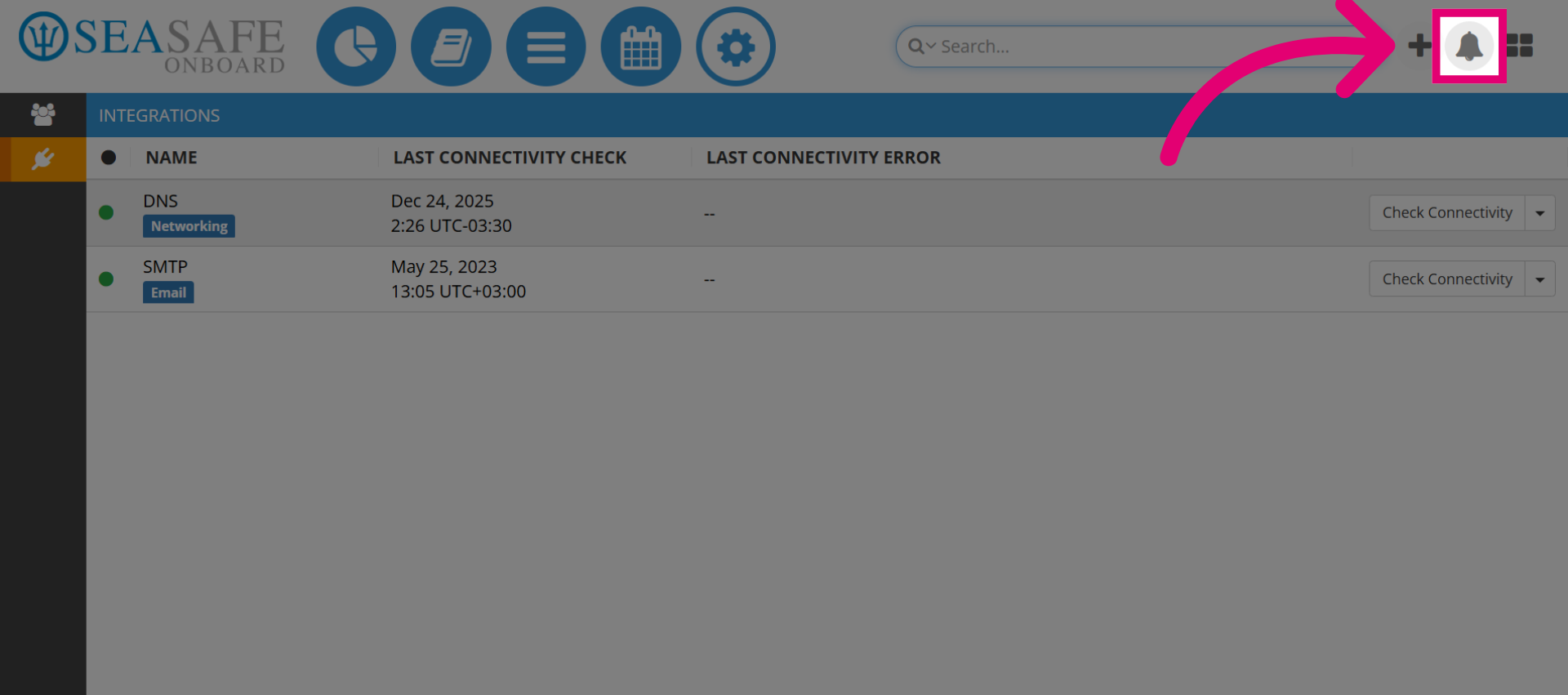 Select to view 'Notifications'