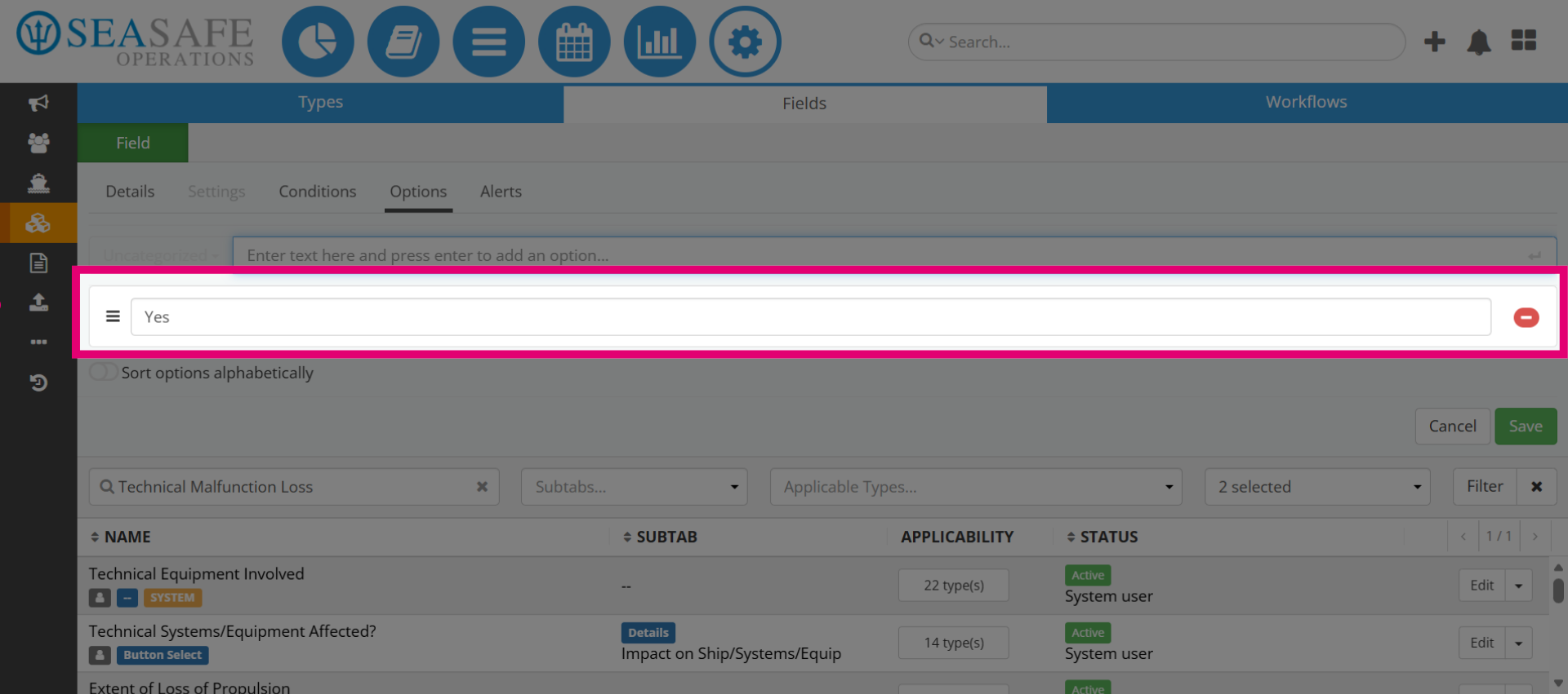 Review the Option Added