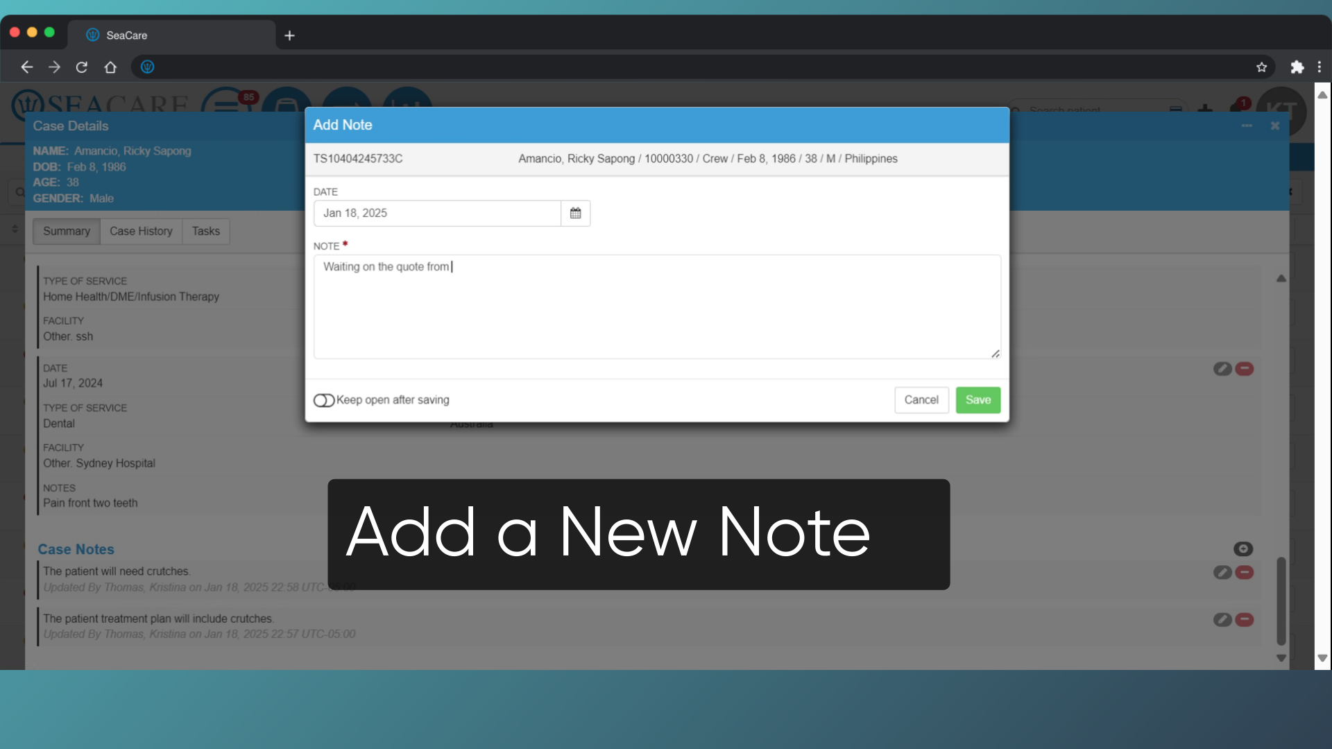 Add a New Note