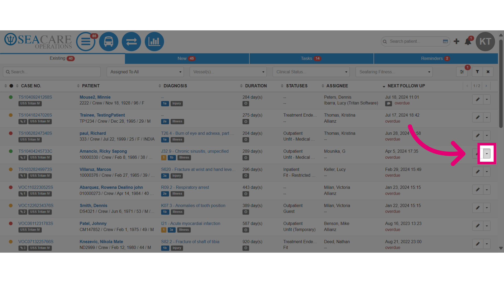 Select the Actions dropdown menu