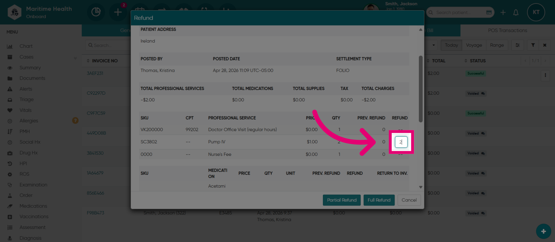 Enter Refund Amount