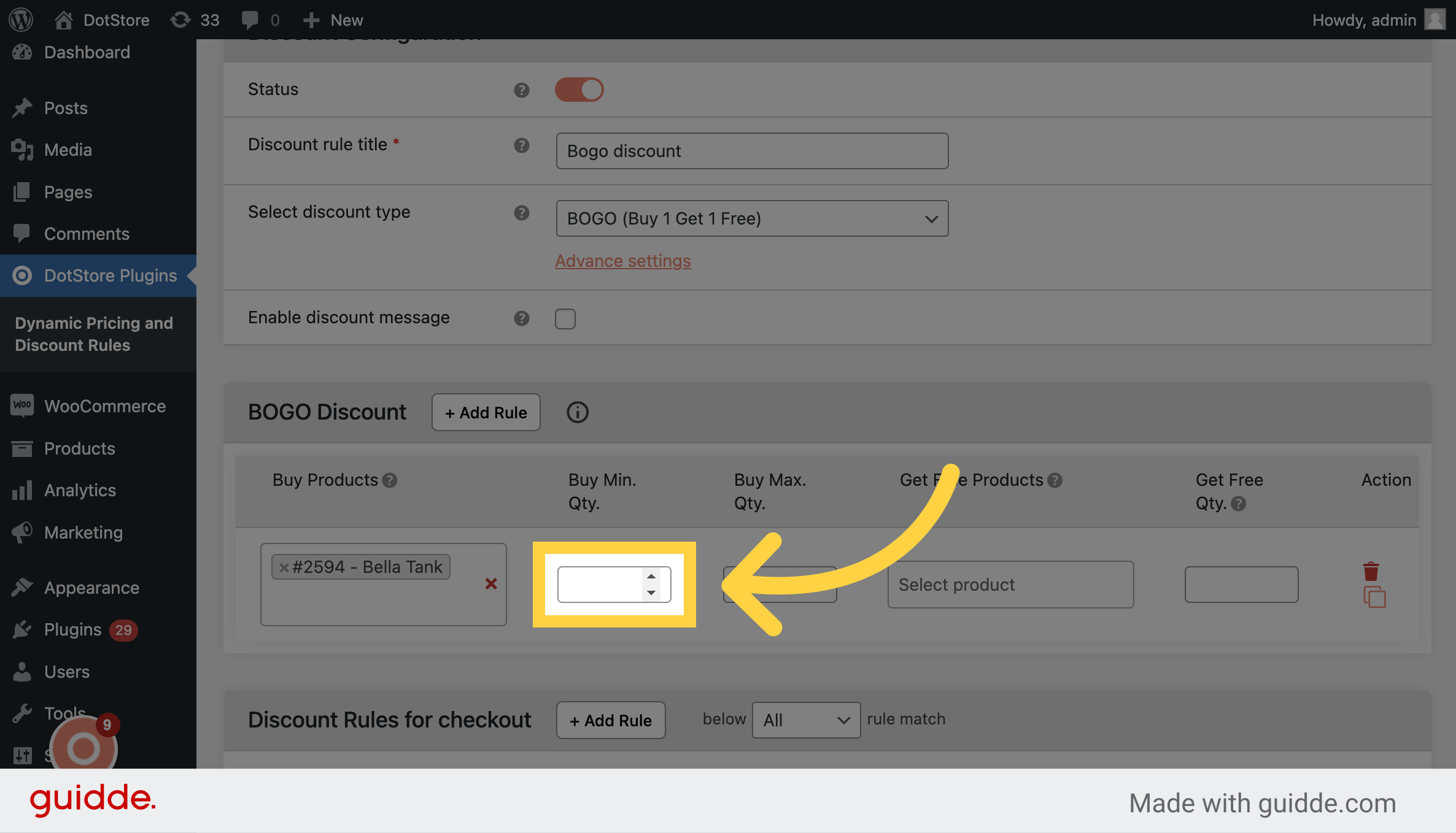 Add buy quantity rule