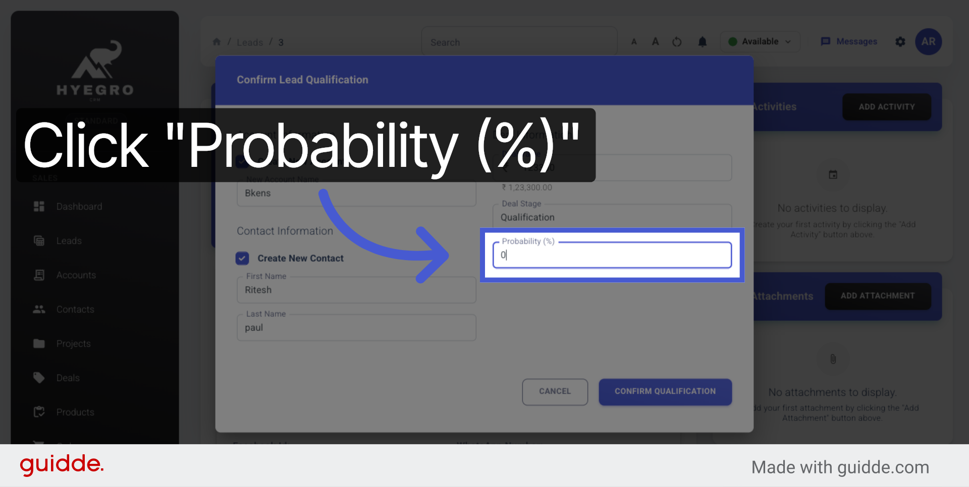 Select Probability Field
