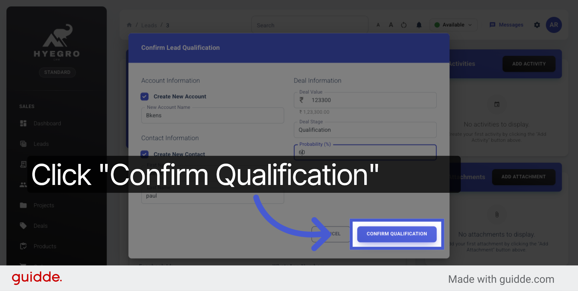 Confirm Deal Qualification