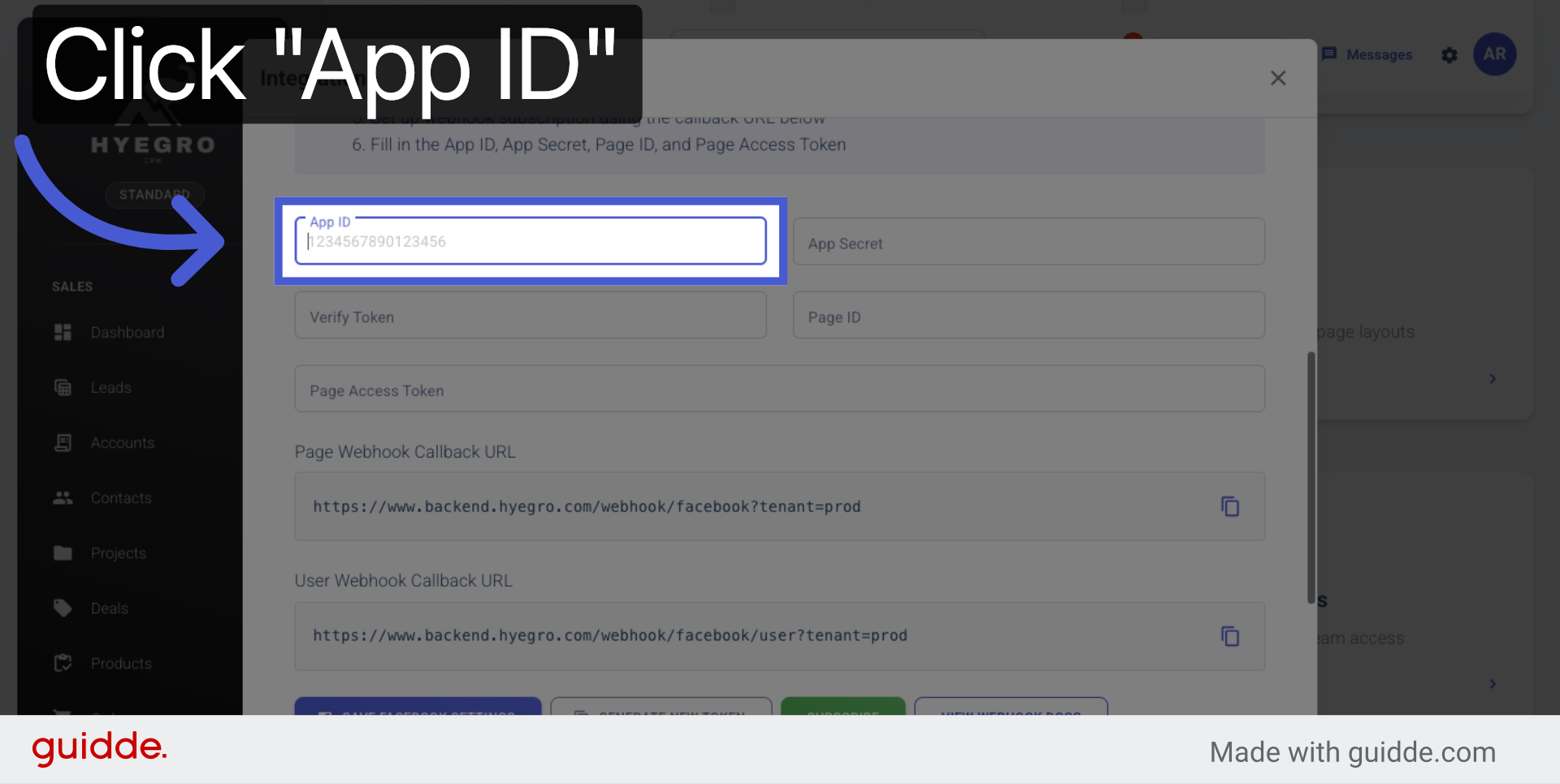 Enter Facebook App ID