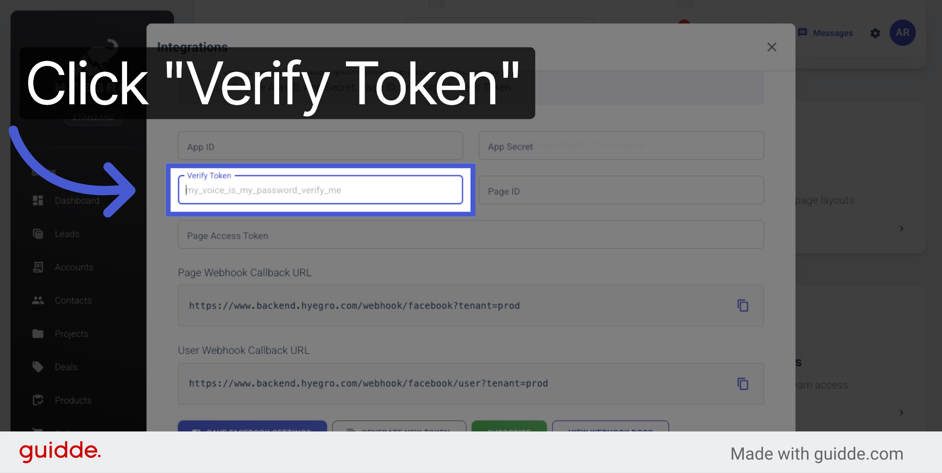 Enter Verify Token