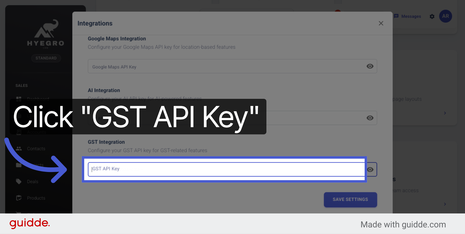 Enter GST API Key