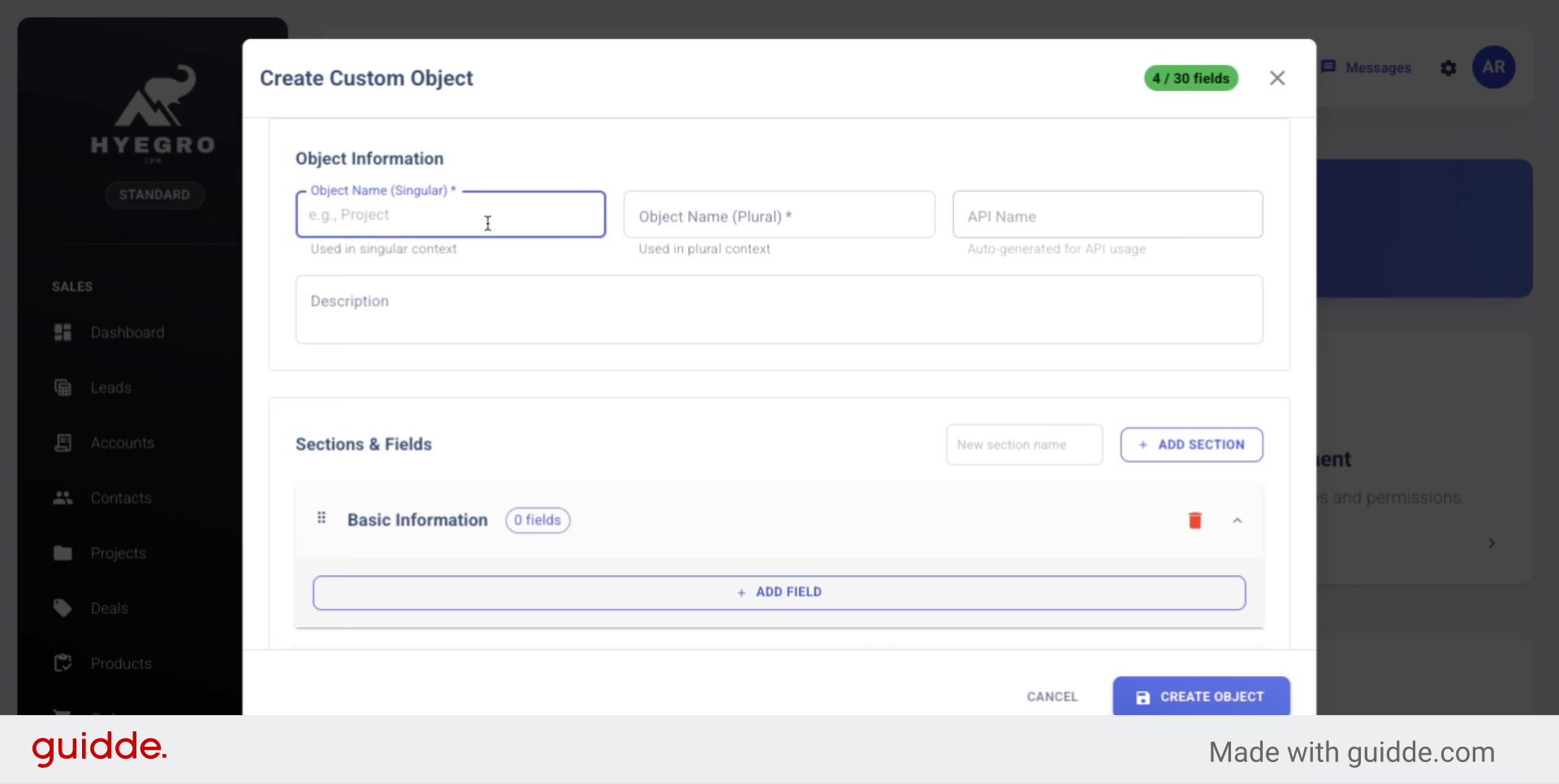 Enter Singular Object Name