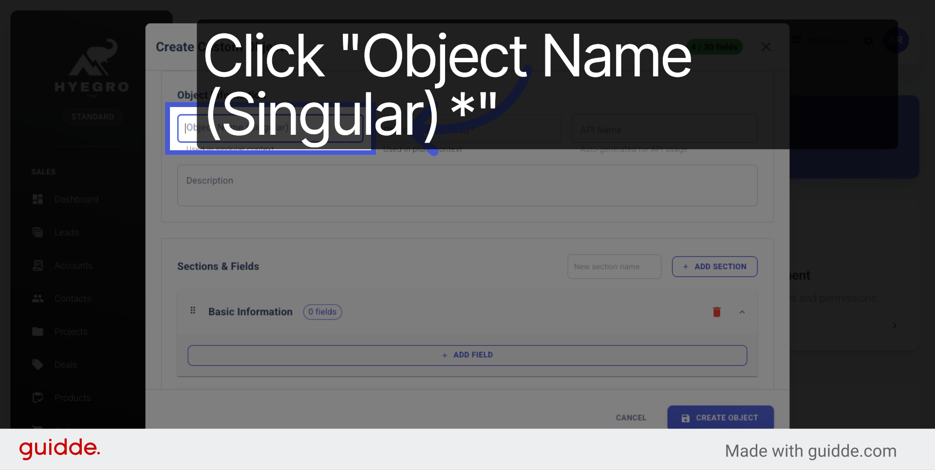 Select Object Name Field