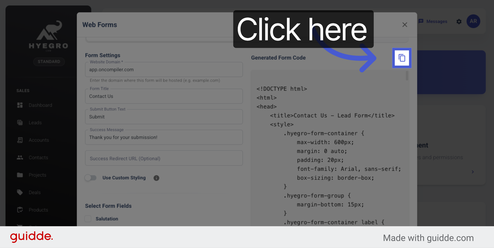 Open Form Code Section