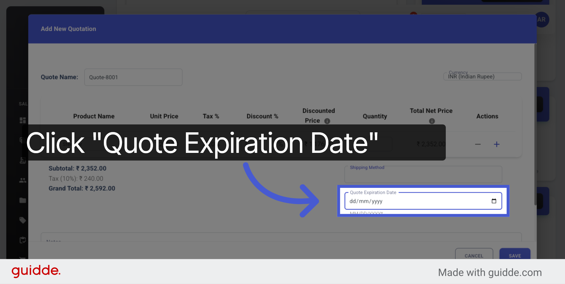 Set Quote Expiration