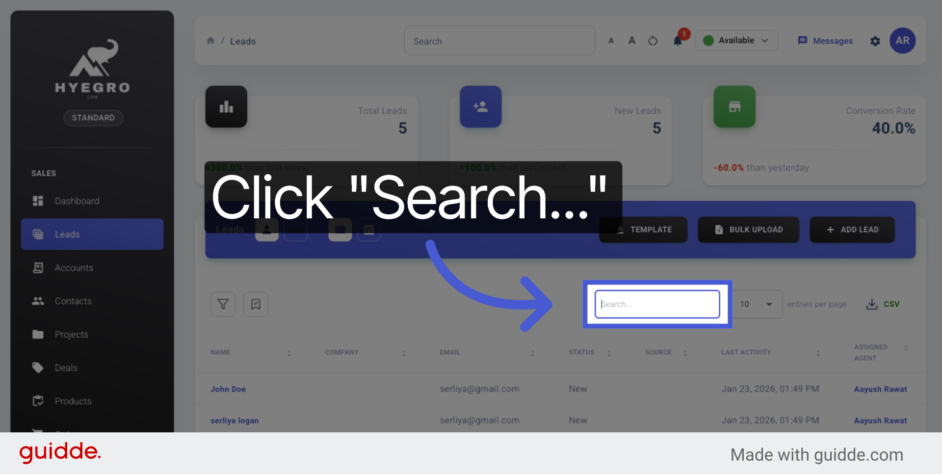 Activate Search Field