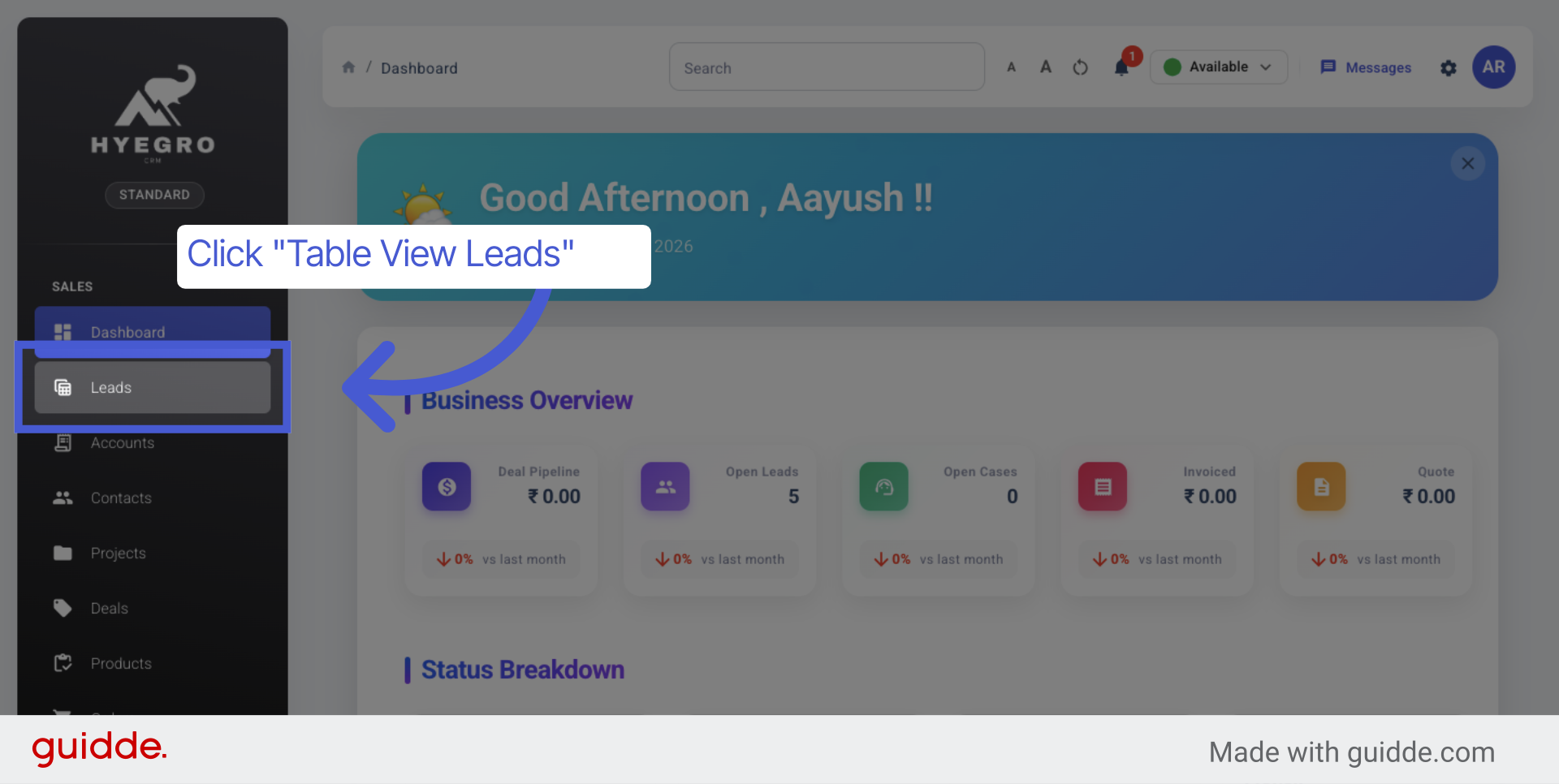 Navigate To Leads List View