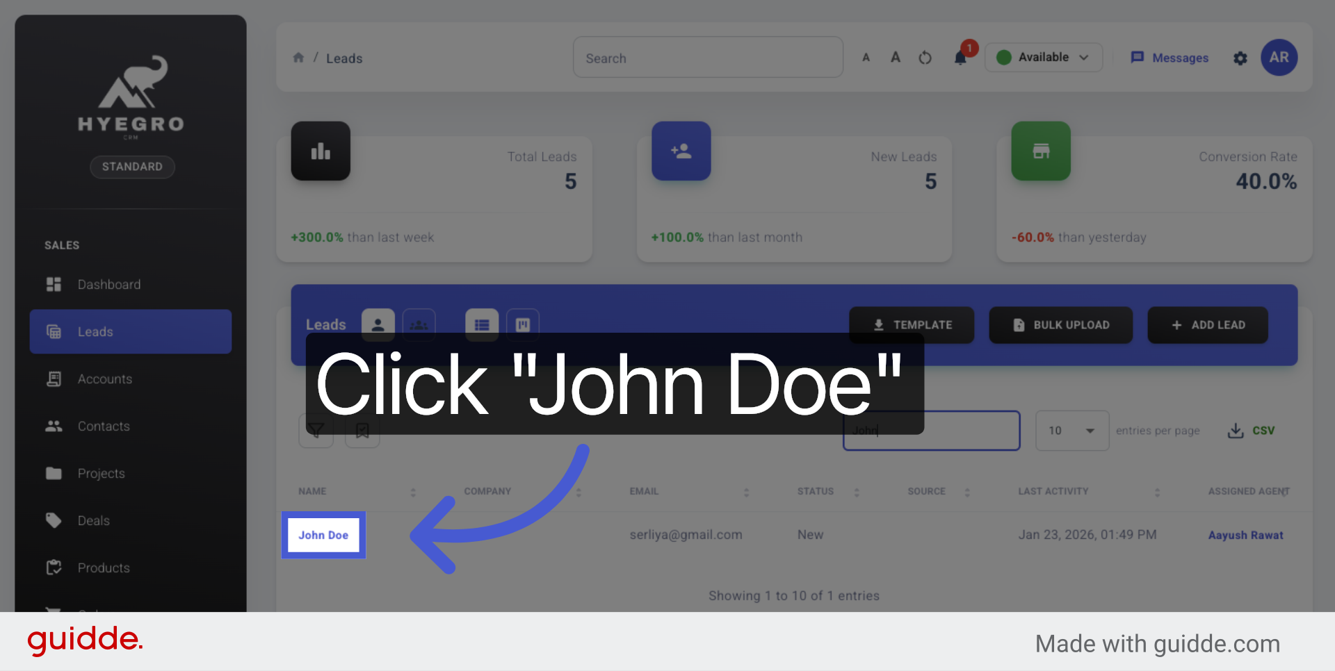 Select Lead From Results
